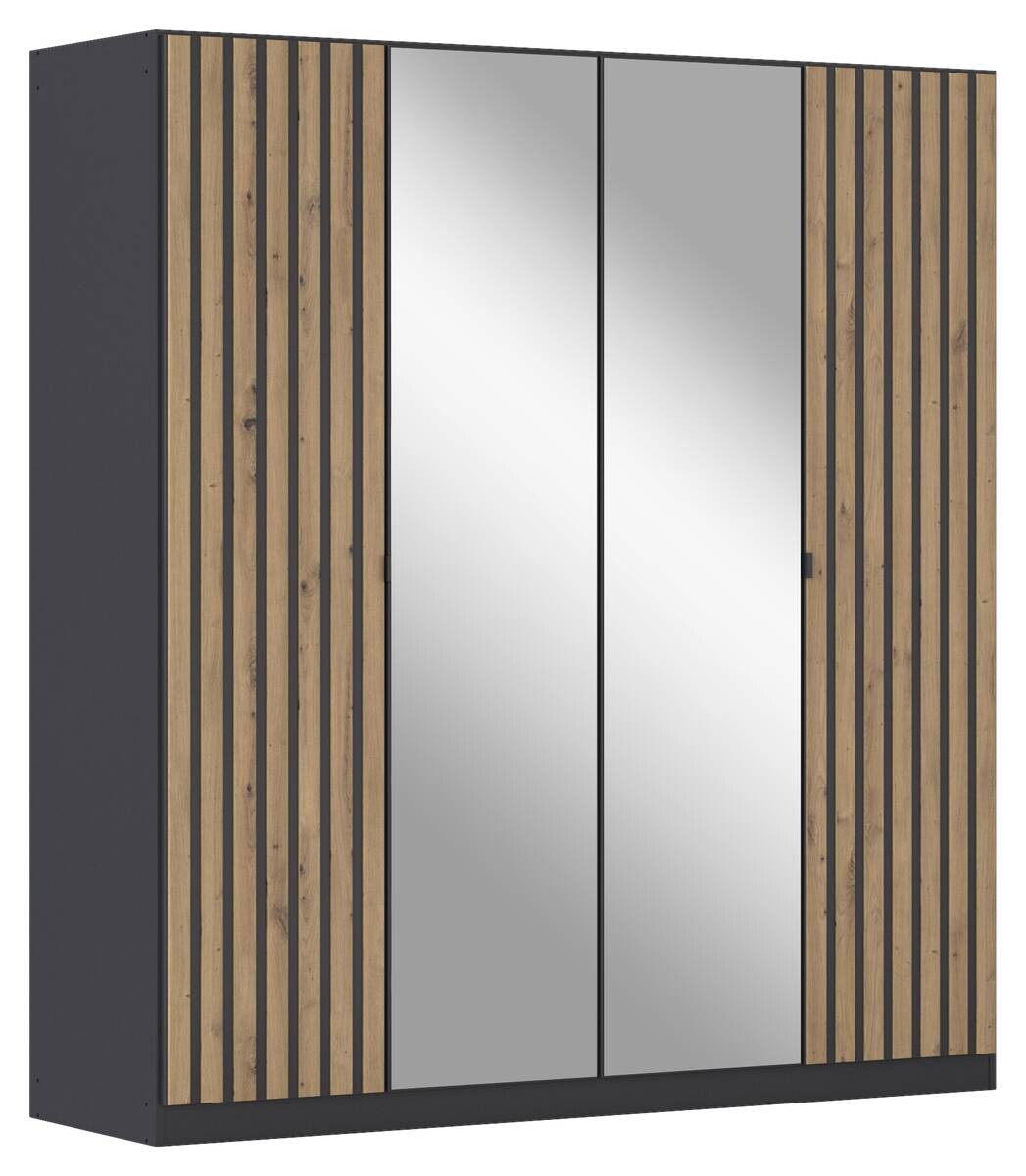 Kleiderschrank Genua grau Eiche Artisan Nachbildung B/H/T: ca. 181x197x54 cm