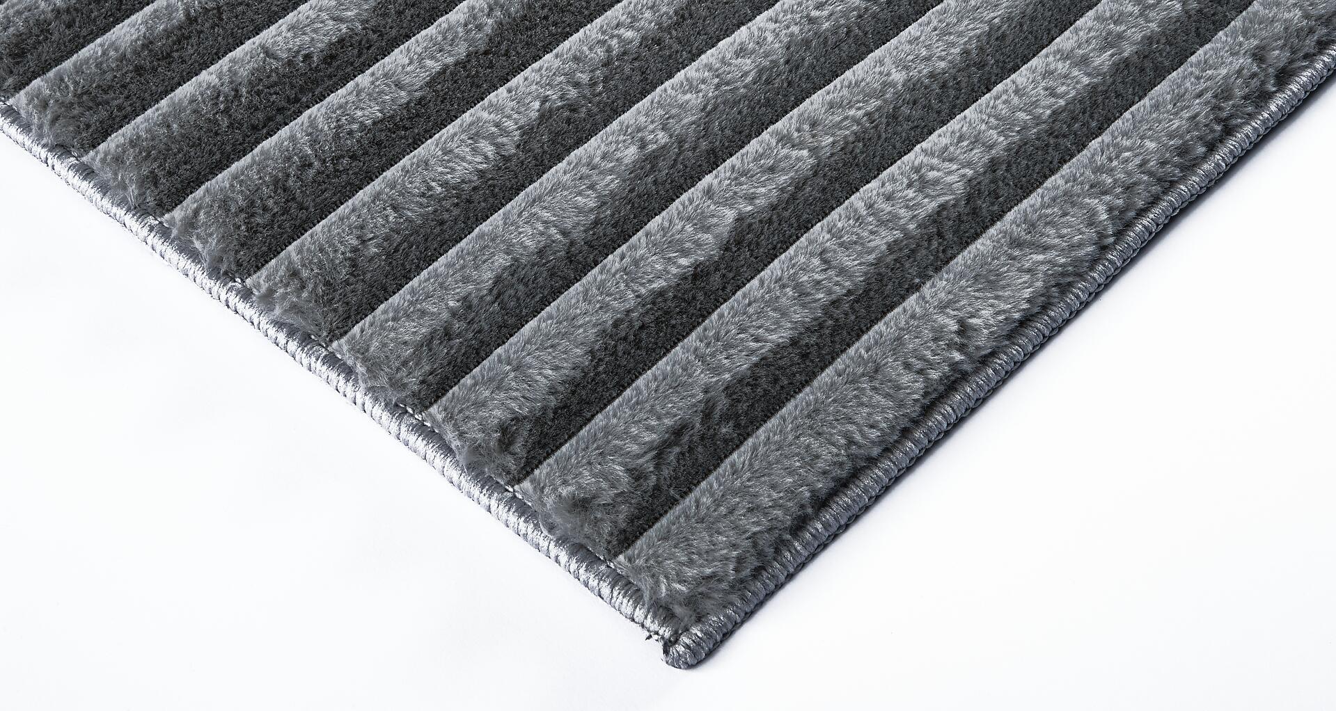 Fellimitat Stripy anthrazit B/L: ca. 120x160 cm