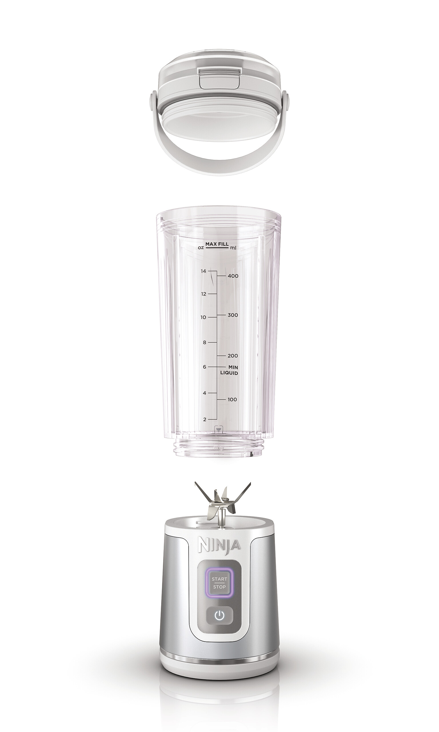 Ninja Standmixer weiß Kunststoff Edelstahl B/H/L: ca. 9x27x8,5 cm