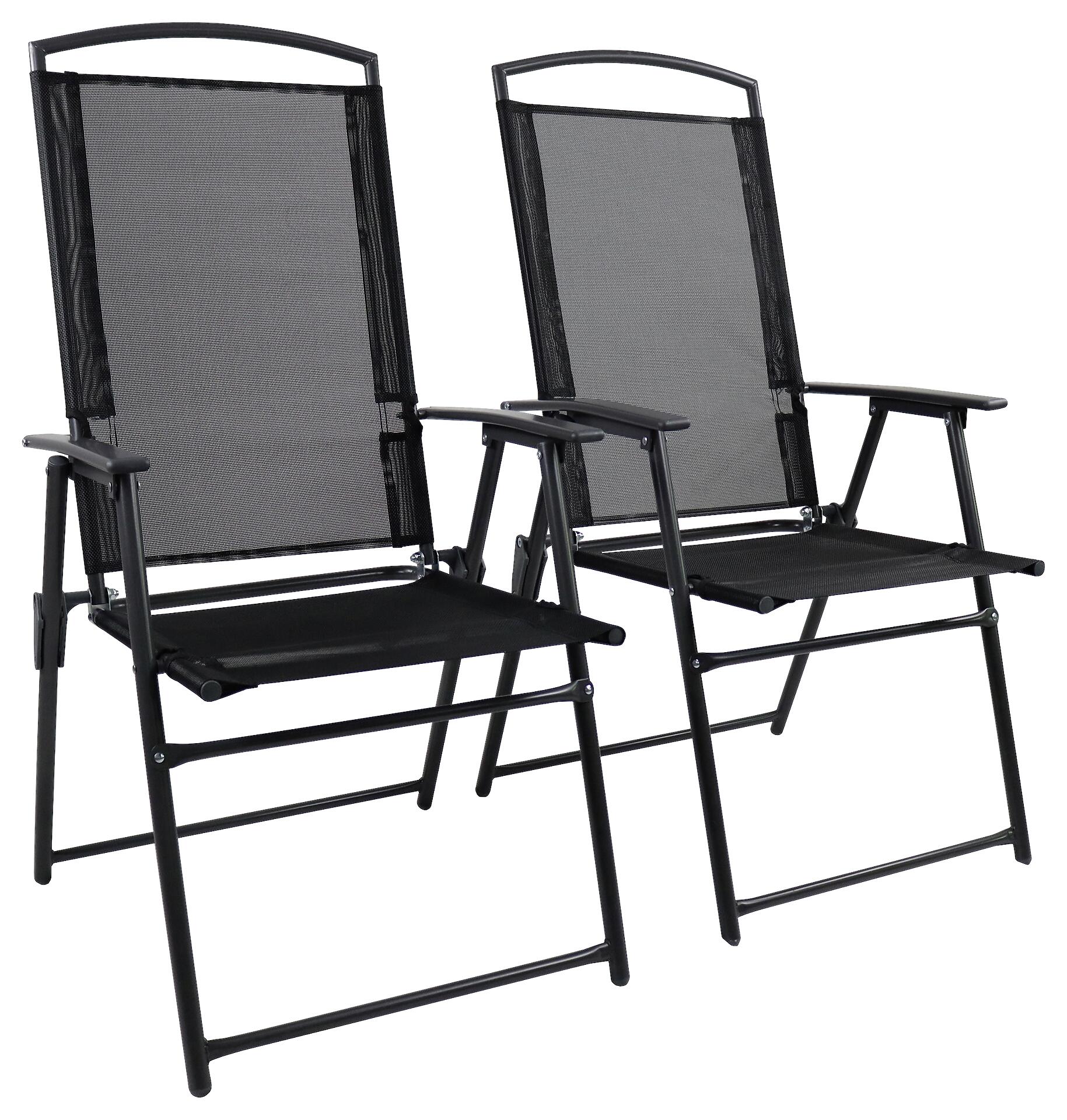 VCM Gartenstuhl-Set anthrazit Aluminium B/H/T: ca. 61x105x56 cm