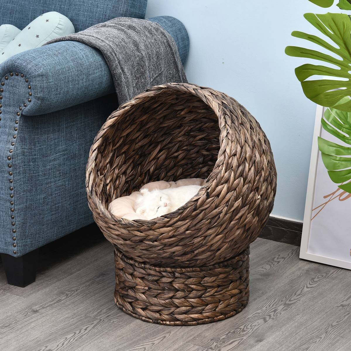 PawHut Katzenhaus braun Eisen H/L: ca. 60x42 cm