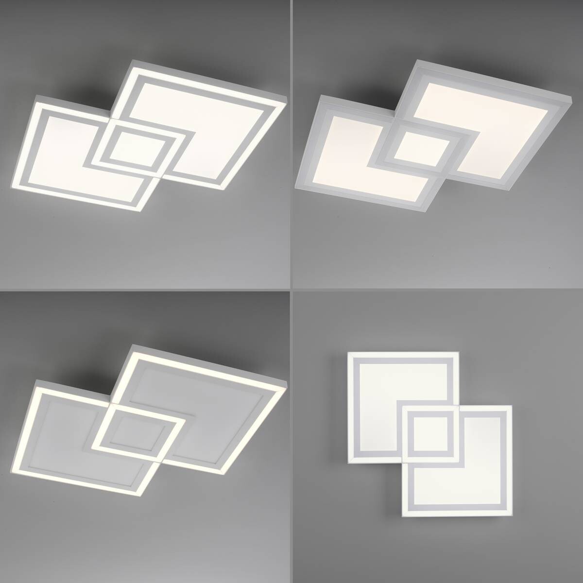 Just Light LED-Deckenleuchte BEDGING 14880-16 weiß Kunststoff Eisen B/H/T: ca. 40x5,6x40 cm 2 Brennstellen