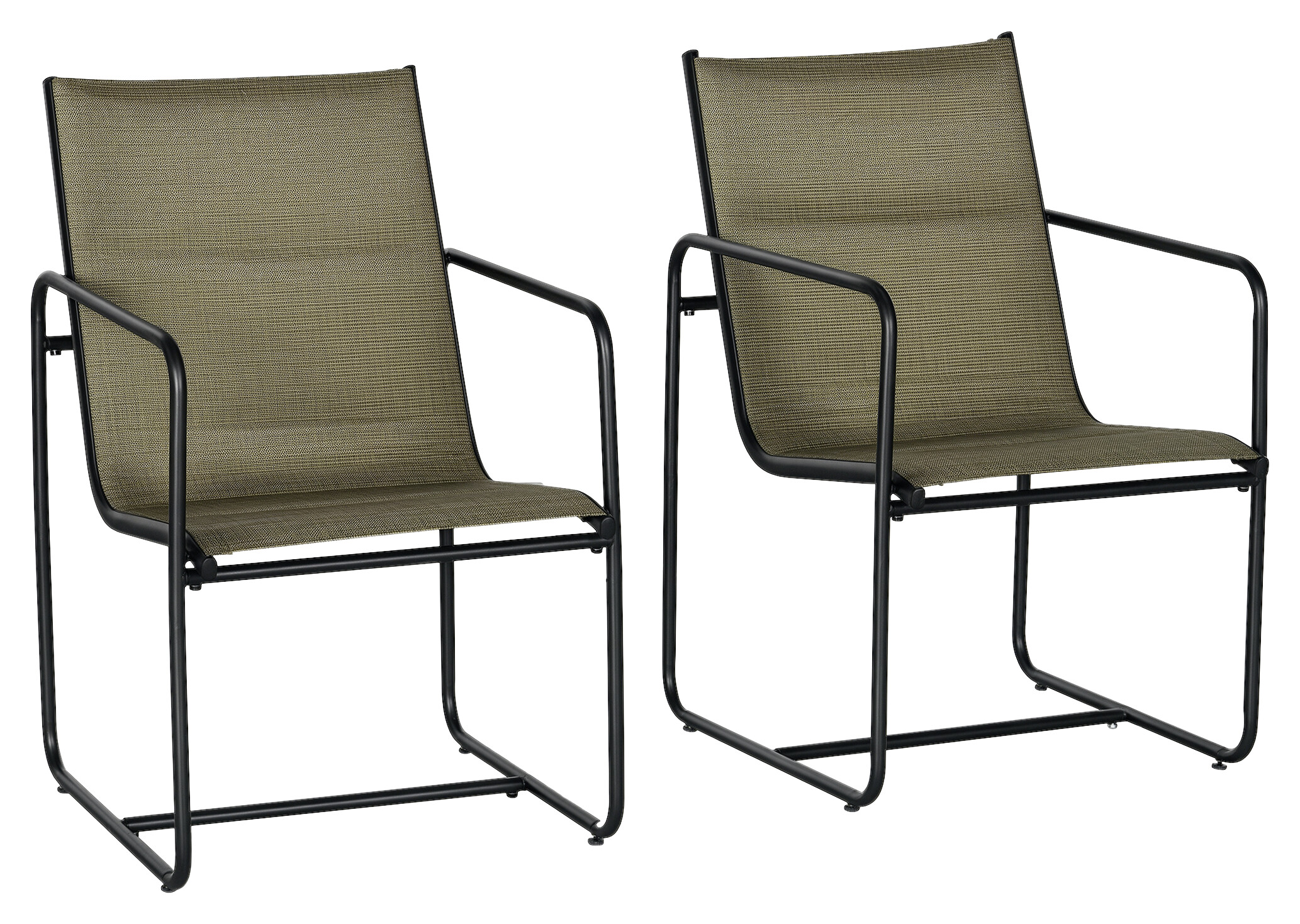 Outsunny Gartenstuhl 2er-Set braun Mesh B/H/L: ca. 66,5x88x54 cm