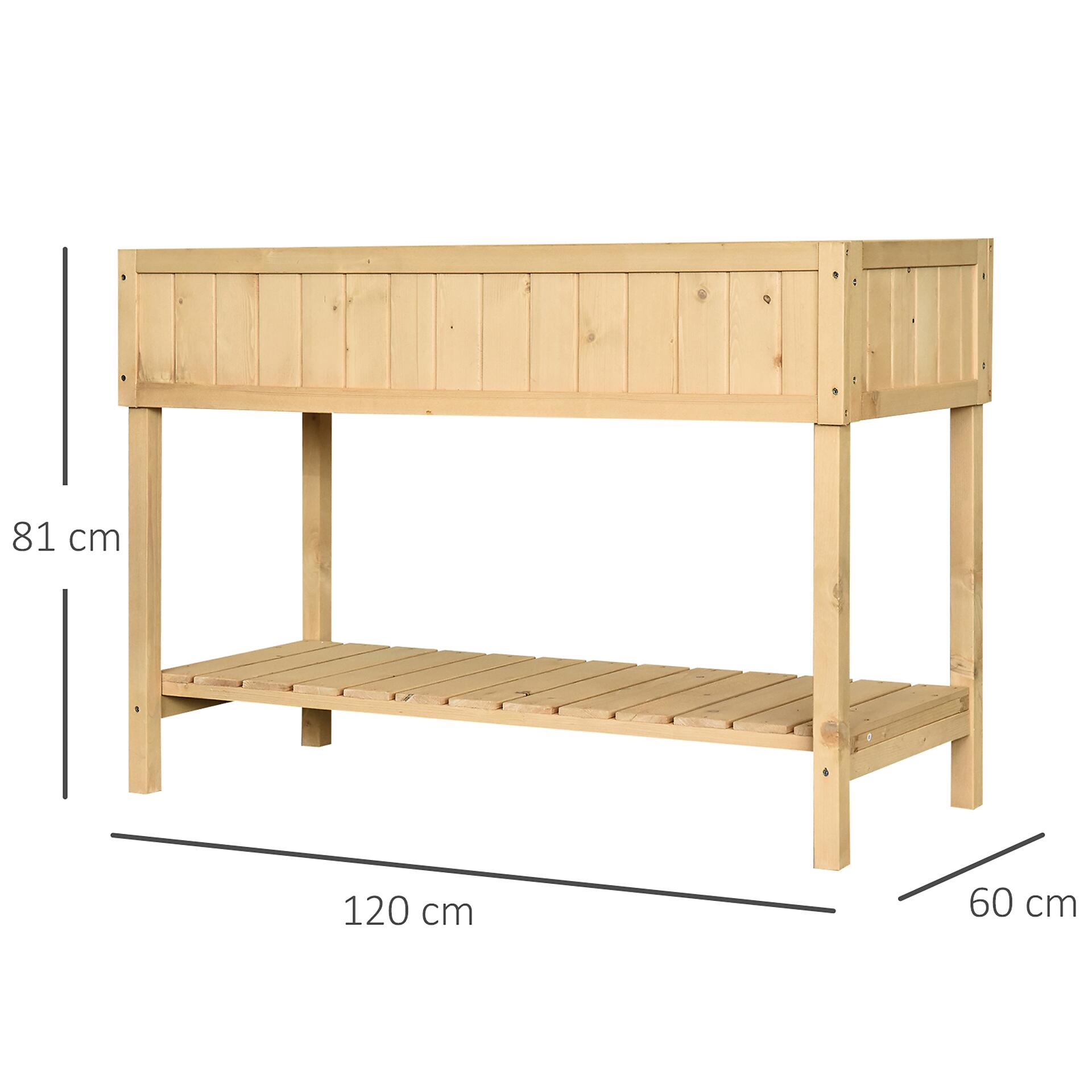 Outsunny Pflanztisch natur B/H/L: ca. 60x22x120 cm ca. 30 kg