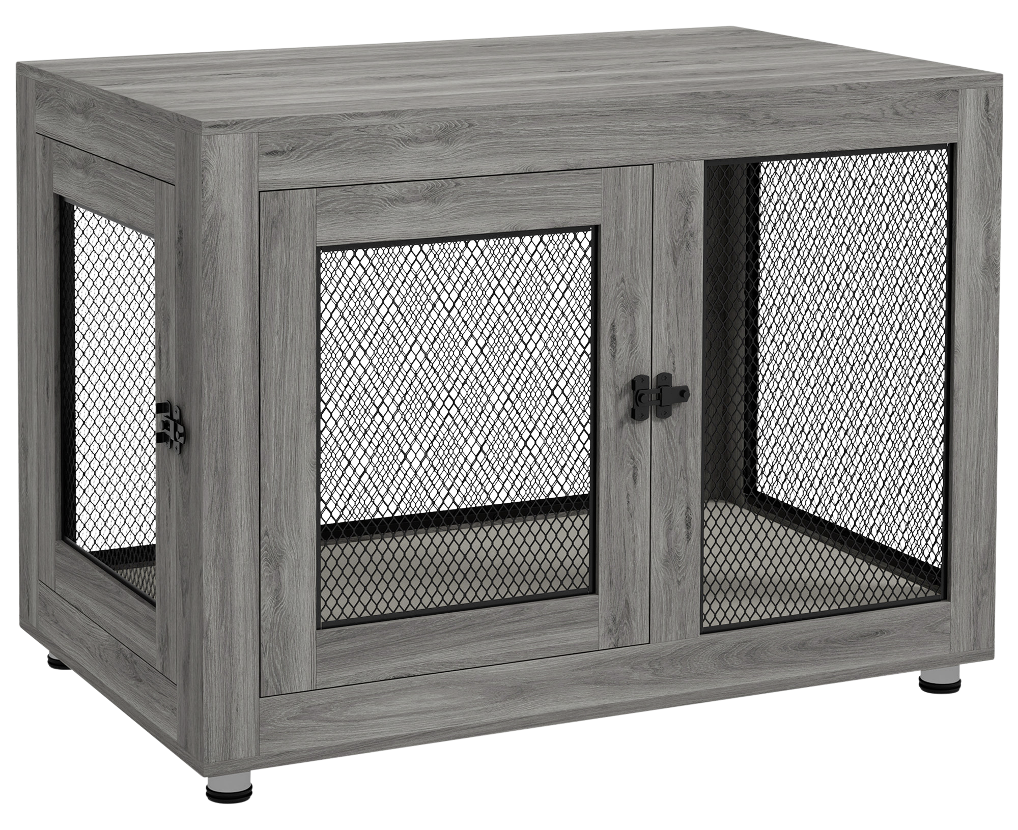 PawHut Hundekäfig grau Spanplatte B/H/L: ca. 60x71,5x94 cm