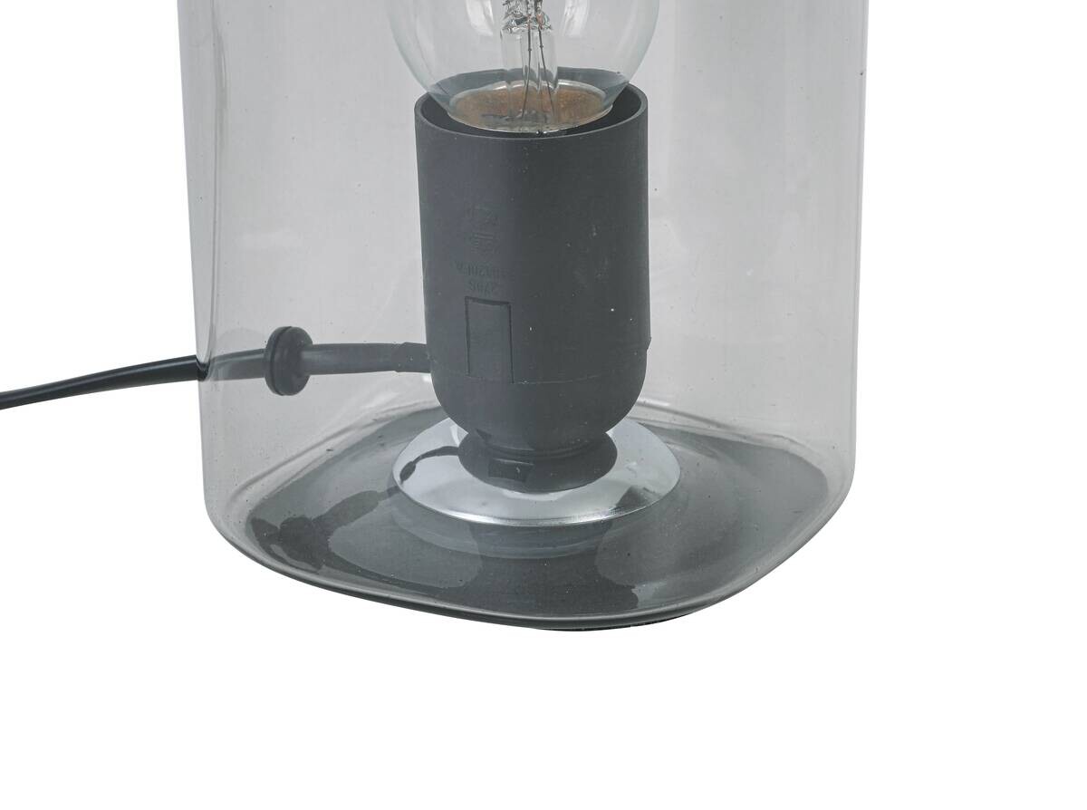 Nolo Tischleuchte Paige Rauch Glas B/H/L: ca. 9,5x20x9,5 cm E27 1 Brennstellen