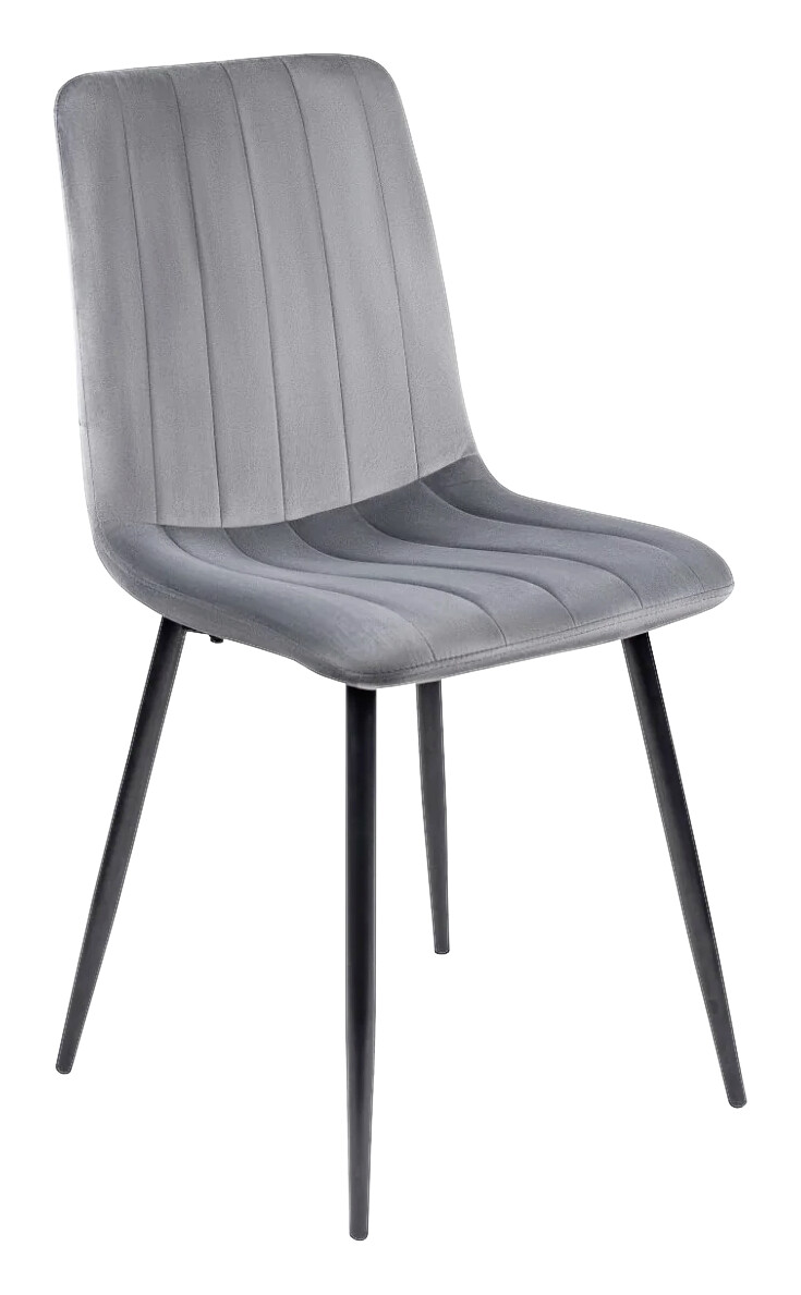 Stuhl IBIS grau Velourstoff B/H/T: ca. 43x90,5x50 cm