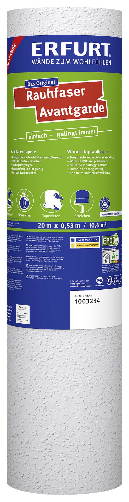 Erfurt Rauhfaser Avantgarde weiß B/L: ca. 53x2000 cm strukturiert