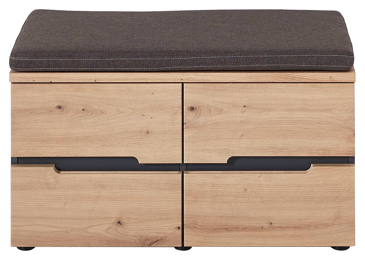 Sitzbank Memphis Eiche Artisan Nachbildung Graphit B/H/T: ca. 80x49x38 cm