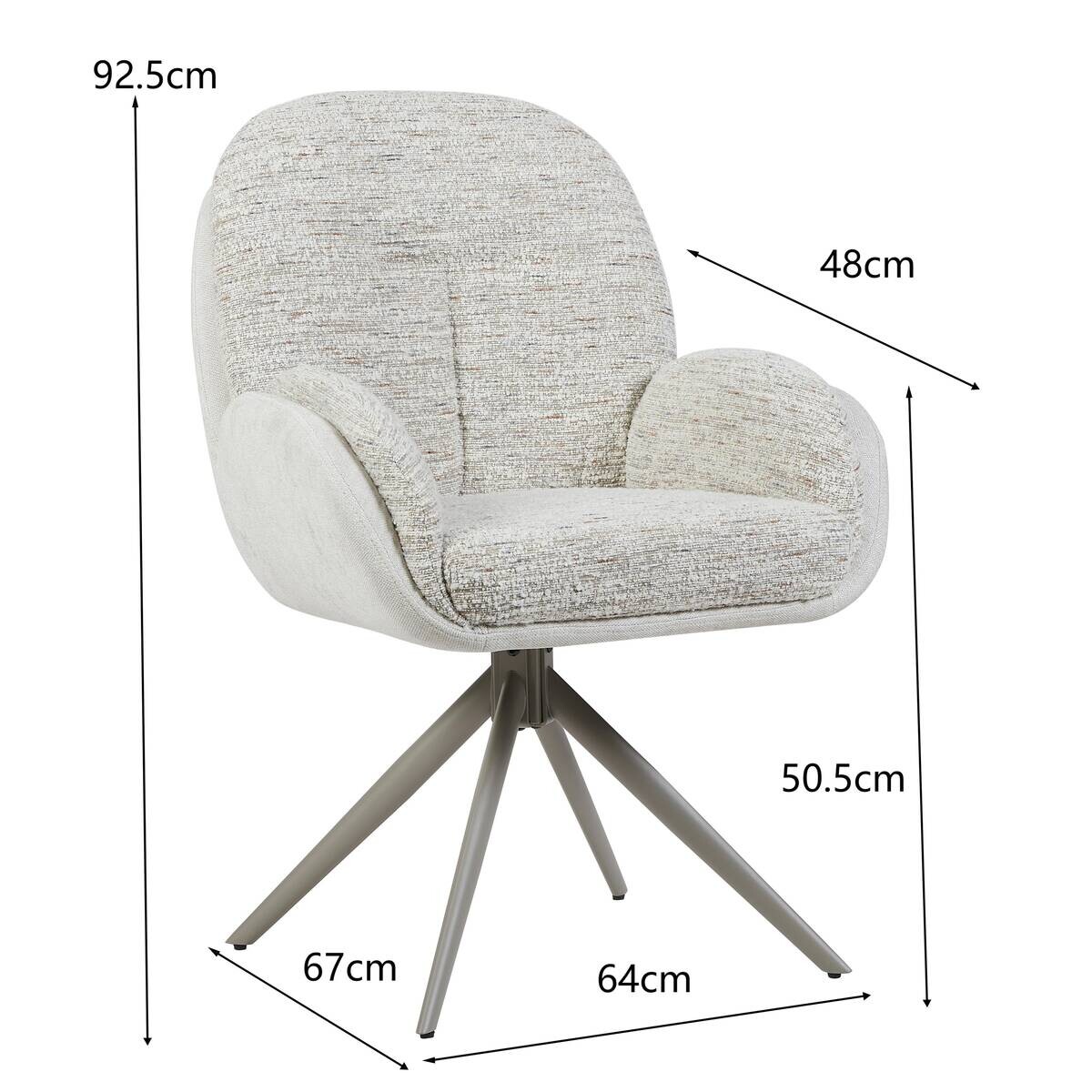 Armlehnstuhl Davina grau Microfaser B/H/T: ca. 64x92,5x48 cm