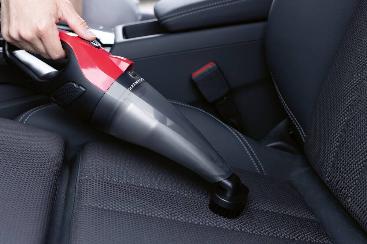 CLEANmaxx Akku-Handstaubsauger rot schwarz B/H/L: ca. 10x12x37 cm