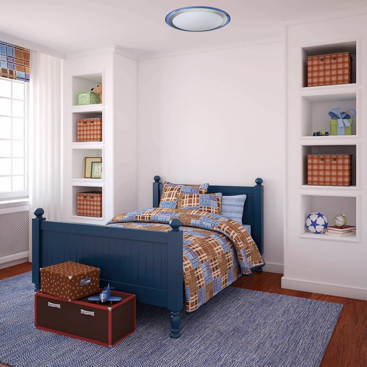 Näve Leuchten Deckenleuchte 1181612 blau Metall Kunststoff B/H/T: ca. 33x6,5x33 cm null 1 Brennstellen