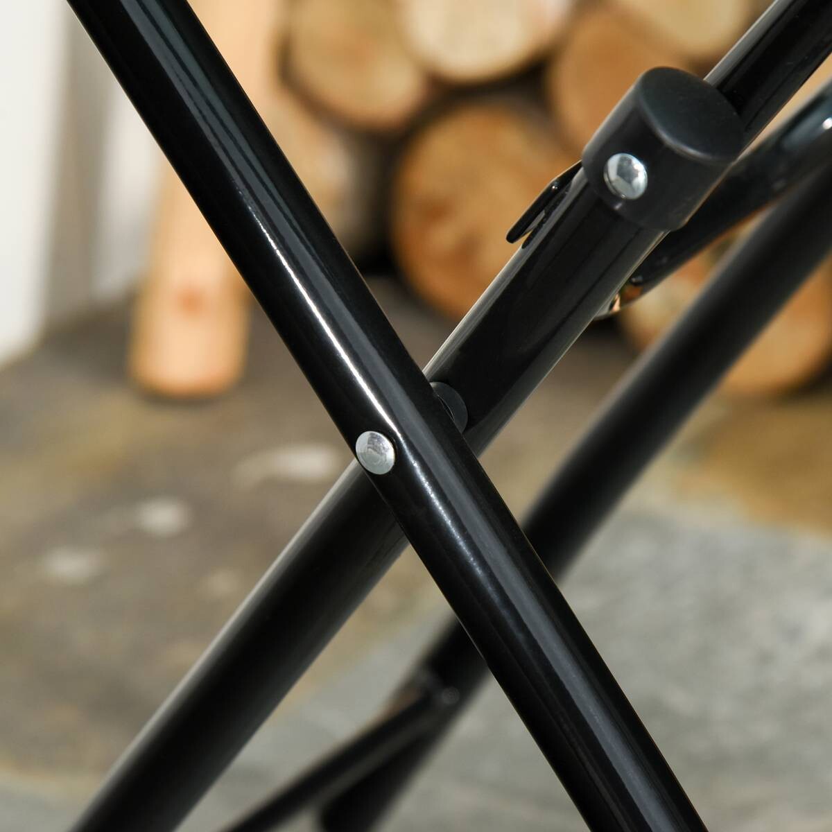 Outsunny Gartentisch schwarz Metall H/D: ca. 50x45 cm