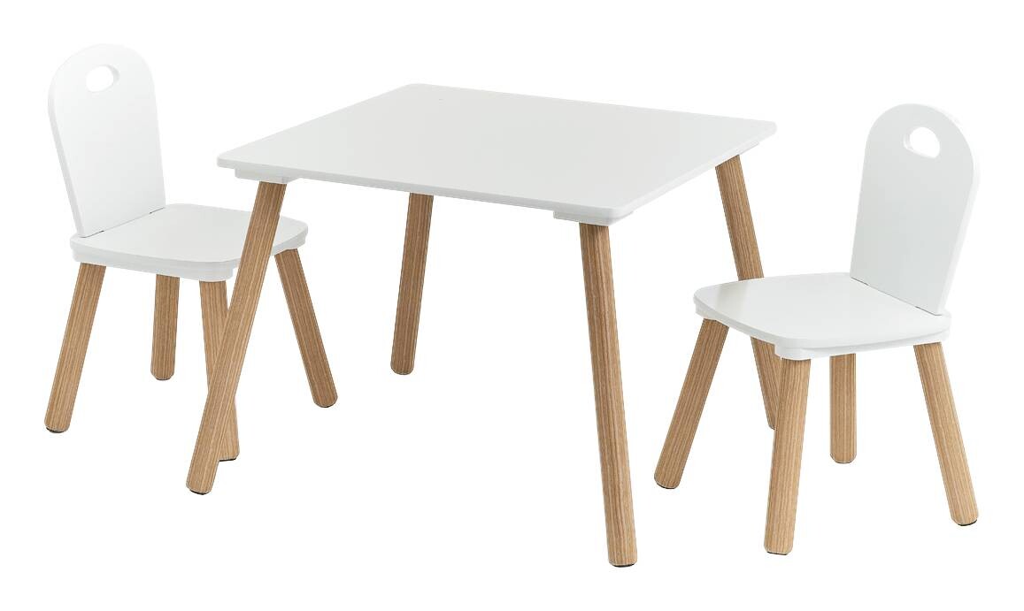Zeller Kindertisch mit 2 Stühlen Scandi weiß Kiefer