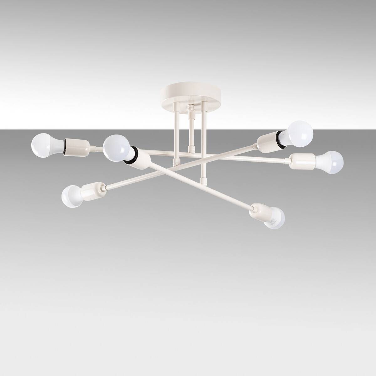 Opviq Deckenleuchte Flower creme B/H/T/L/D: ca. 64x30x64x64x64 cm E27 6 Brennstellen