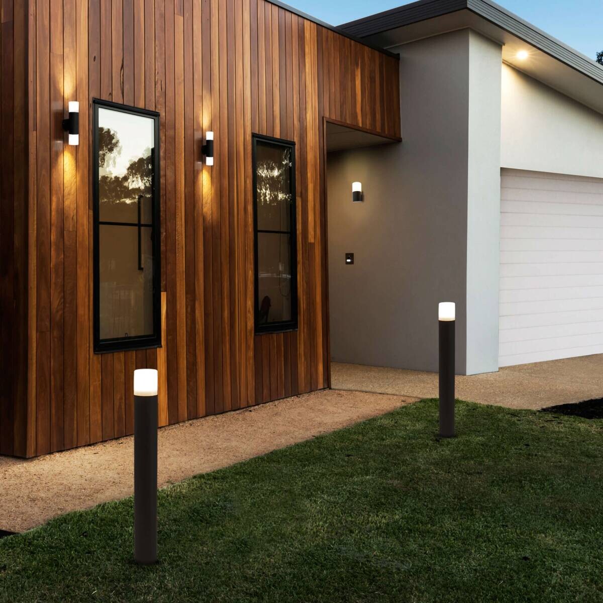 Außenwandleuchte 1376422 schwarz B/H/L: ca. 32x10,5x7,6 cm