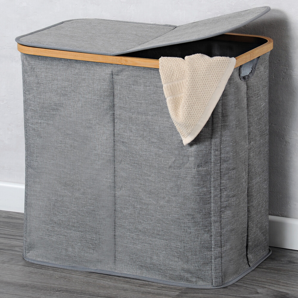 Kesper Wäschesammler grau Polyester B/H/T: ca. 54,5x50x33 cm