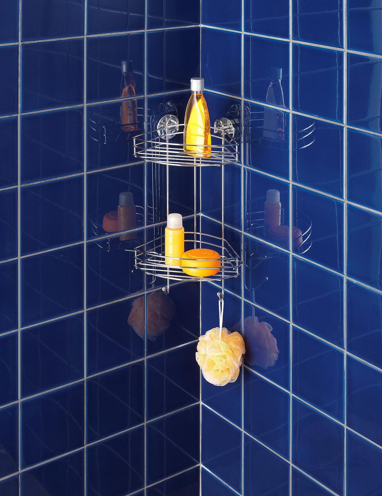 Eckregal Chrom Stahl B/H/L: ca. 23x43x21 cm Eckregal Chrom Stahl B/H/L: ca. 23x43x21 cm