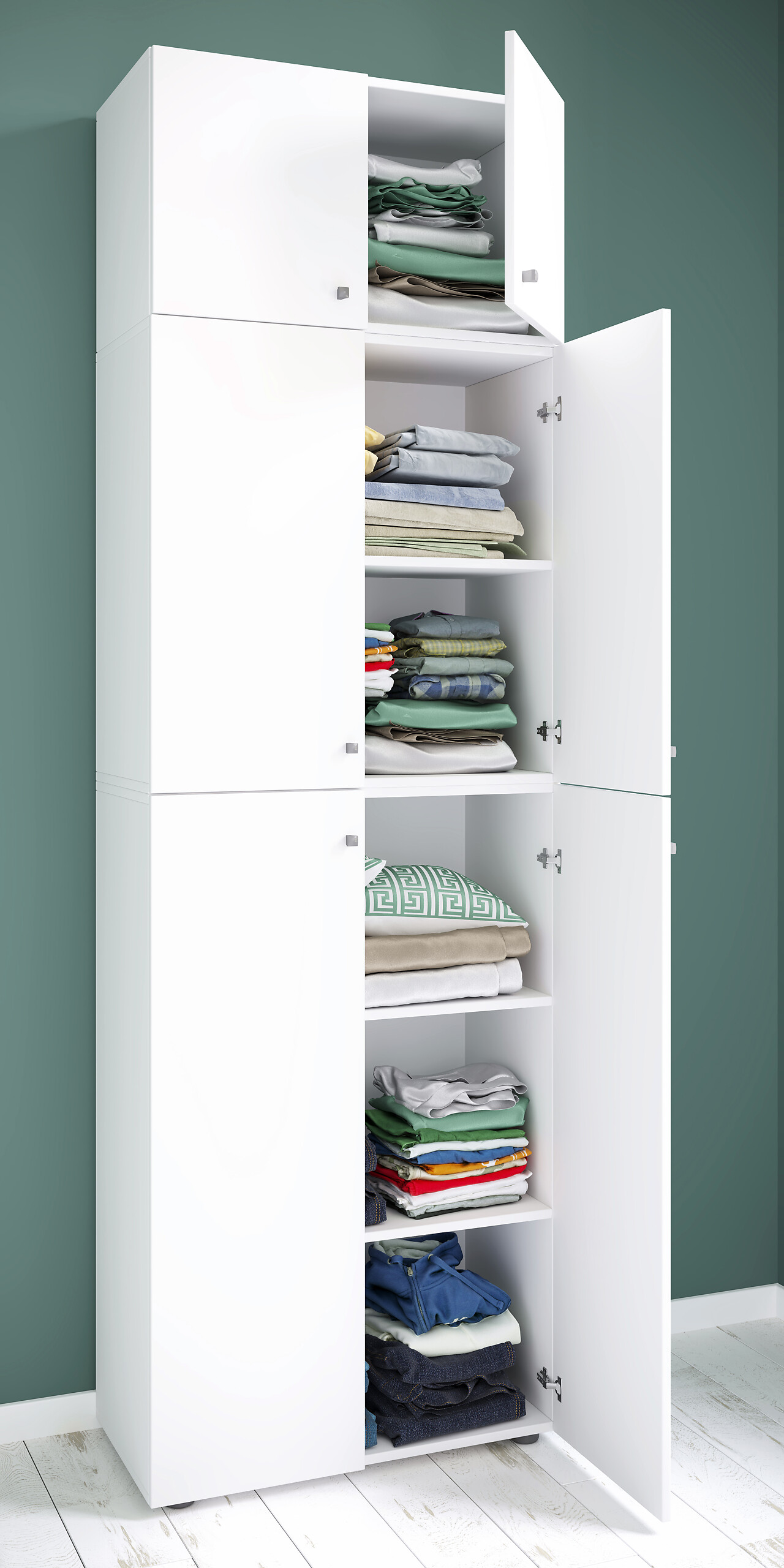 Kleiderschrank Lona weiß B/H/T: ca. 70x223x39 cm Kleiderschrank Lona weiß B/H/T: ca. 70x223x39 cm