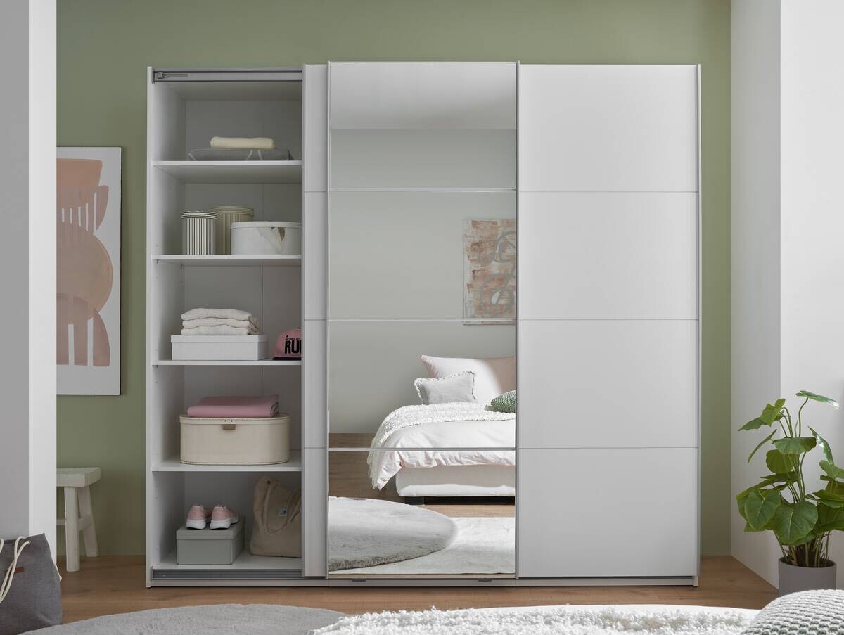 Schwebetürenschrank Carano weiß B/H/T: ca. 215x204x60 cm