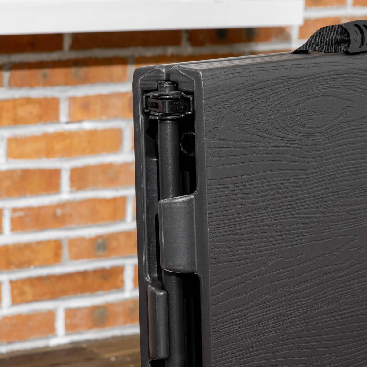 Outsunny Gartentisch dunkelgrau Stahl B/H/L: ca. 60x74x118 cm