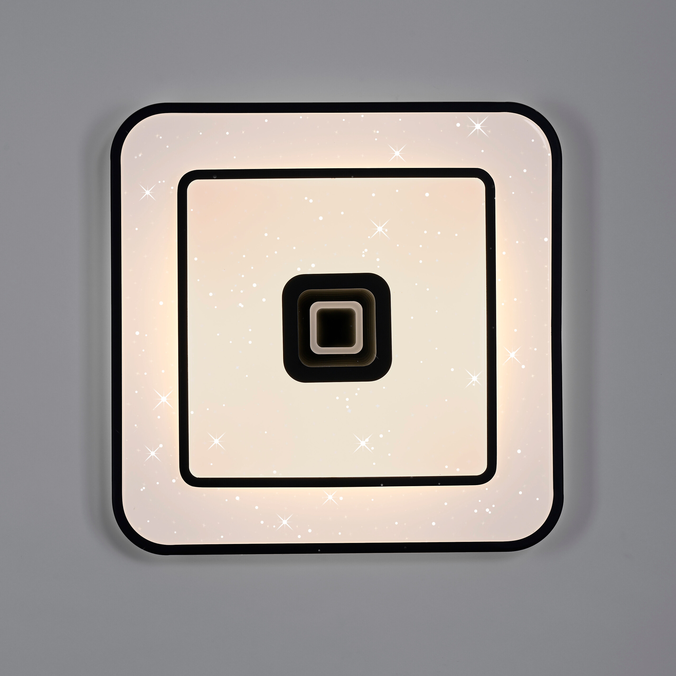 Just Light LED-Deckenleuchte Turanus schwarz B/H/L: ca. 48x7,5x48 cm