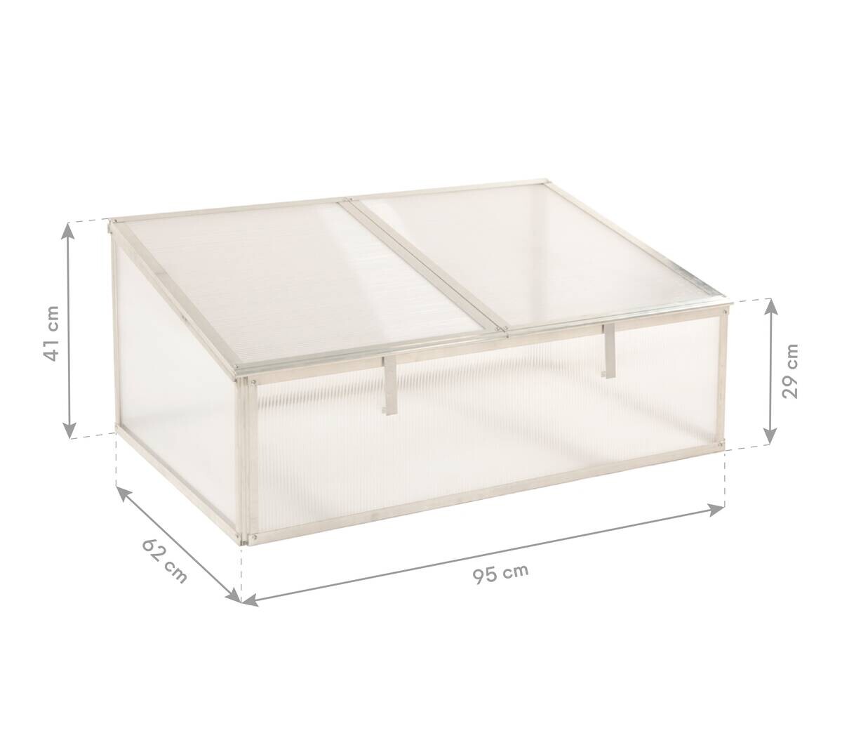 Westmann Frühbeetaufsatz Genus silber B/H/L: ca. 95x29x62 cm