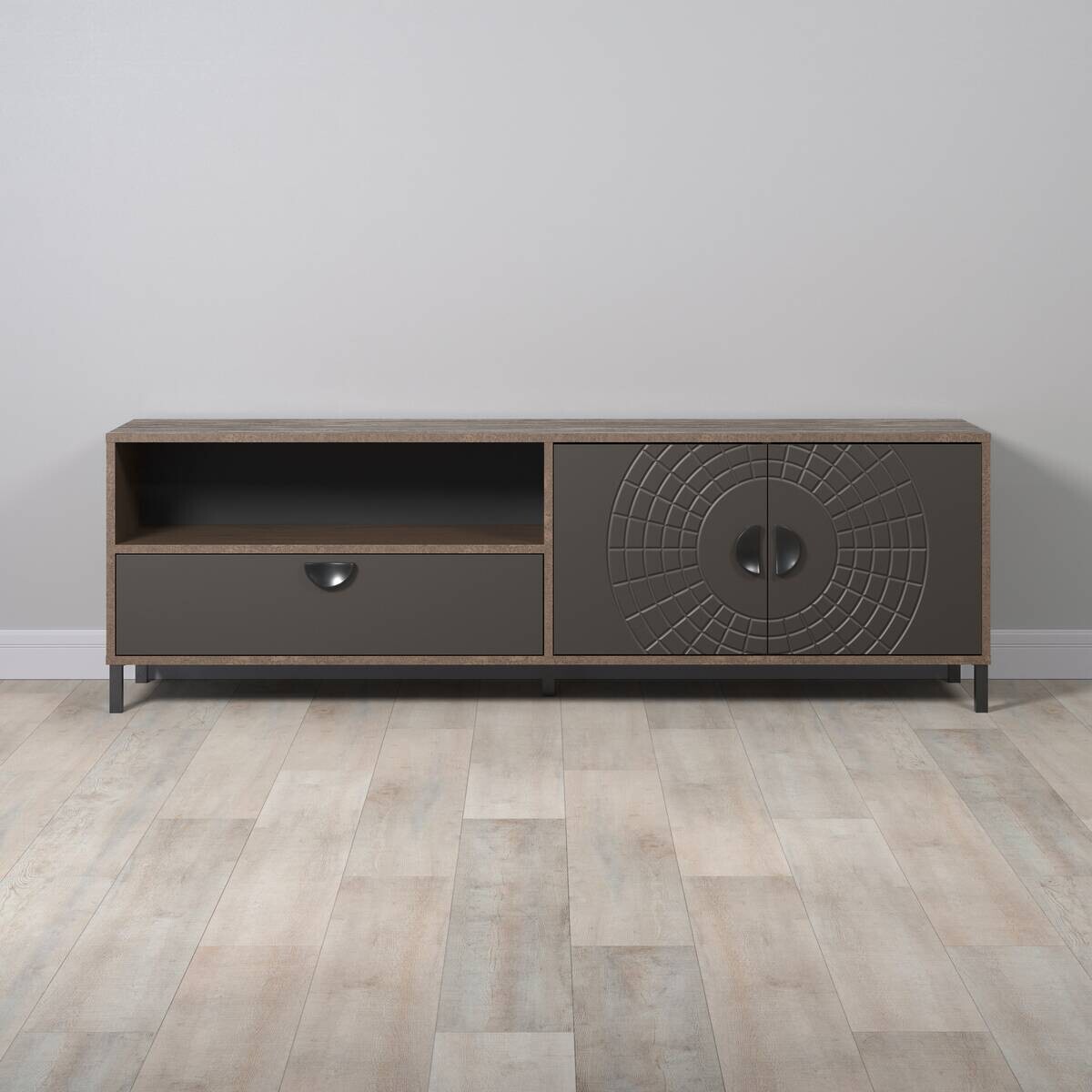 Lowboard Fusion Eiche dunkel Nachbildung bronze Optik B/H/T: ca. 183x55x40 cm