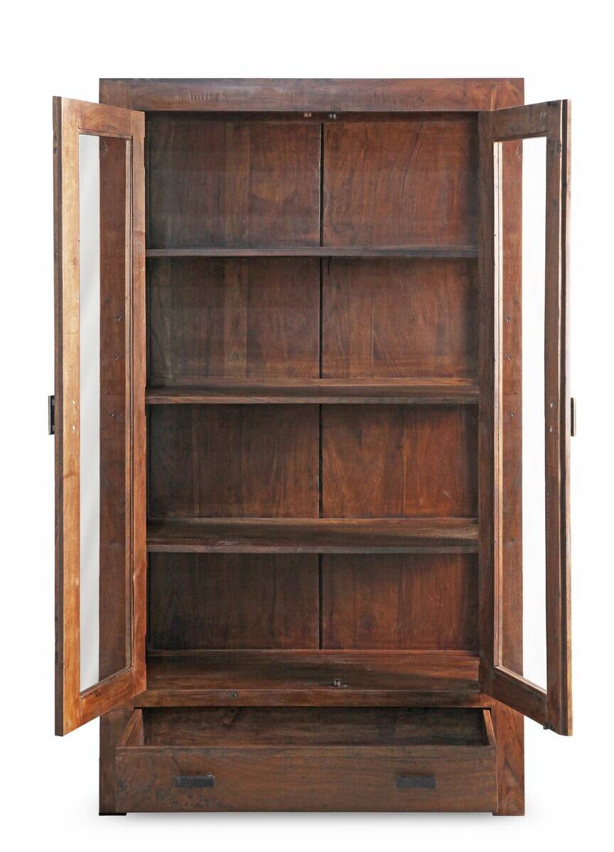 Vitrine Genua Akazie dunkel B/H/T: ca. 100x175x40 cm