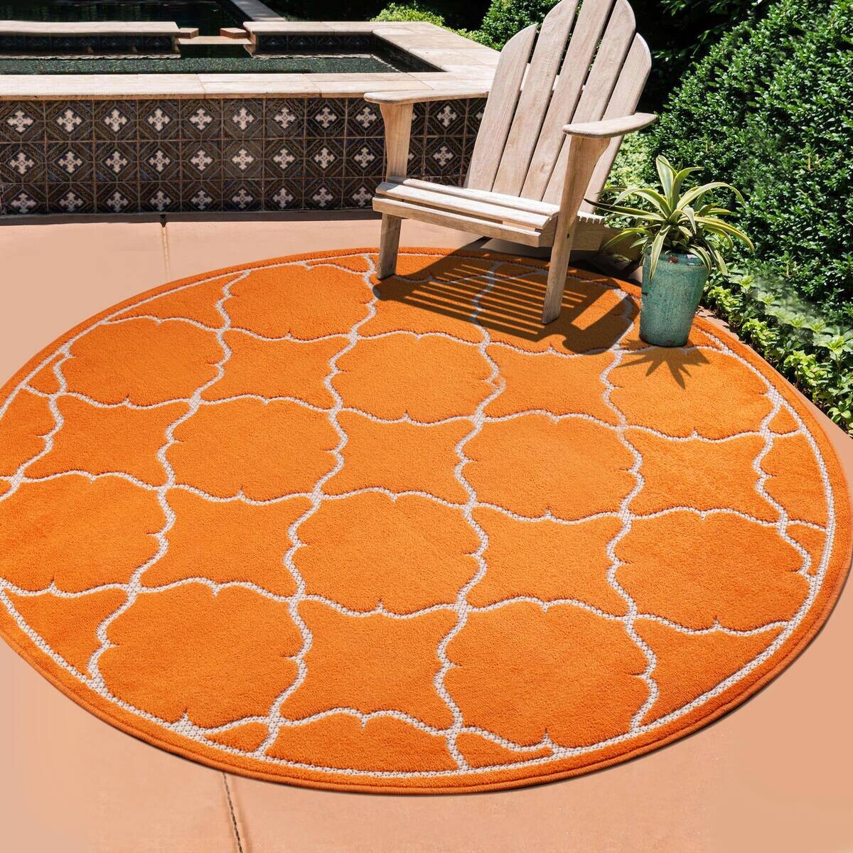 Sanat Outdoorteppich BERLIN orange B/L: ca. 200x200 cm
