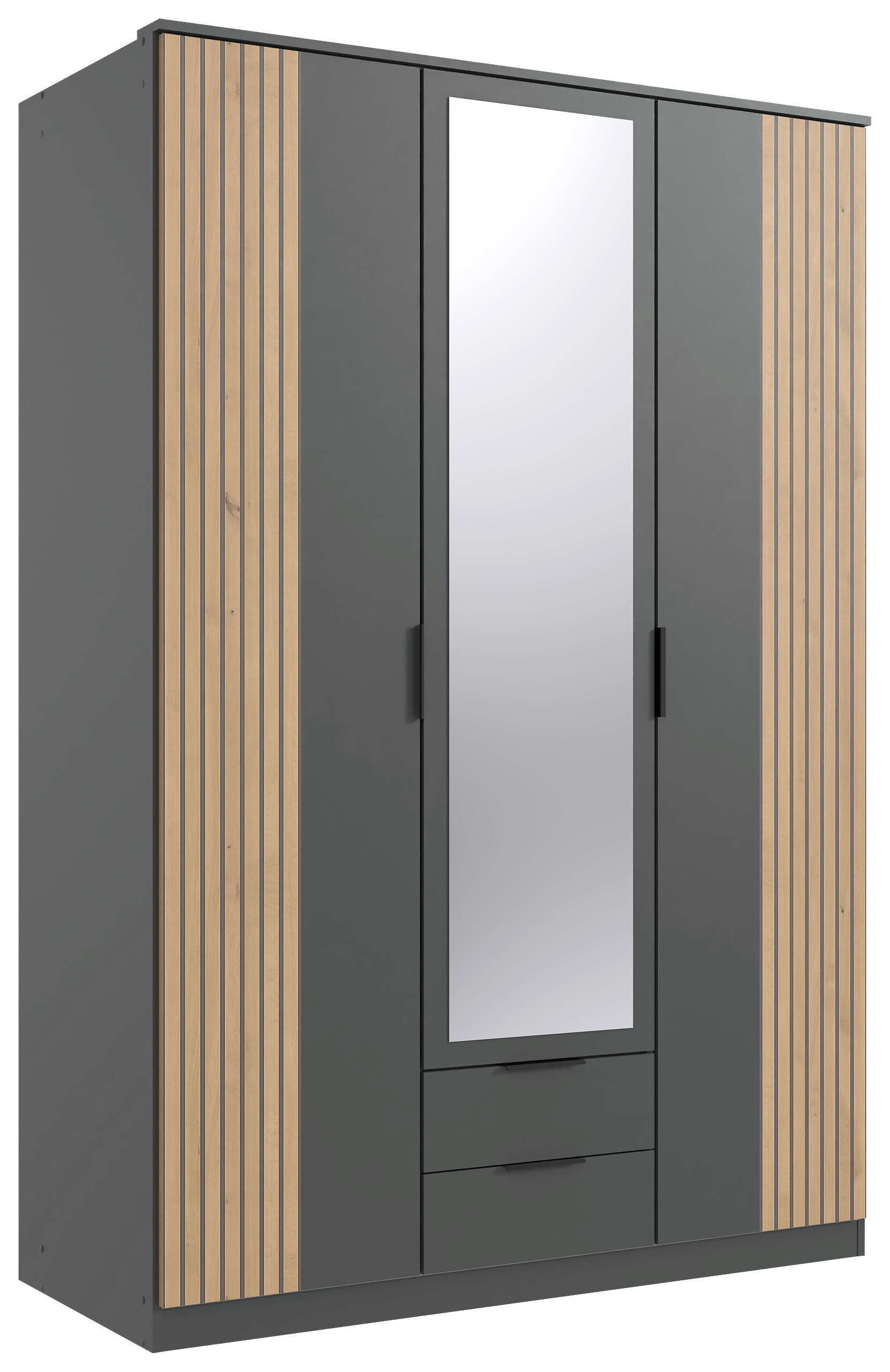 Kleiderschrank Lübeck Graphit Eiche Artisan Nachbildung B/H/T: ca. 135x199x58 cm