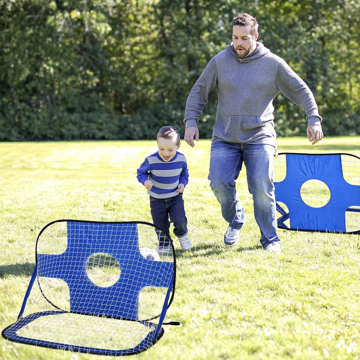 HOMCOM Fußballtor blau B/H/T: ca. 123x80x80 cm