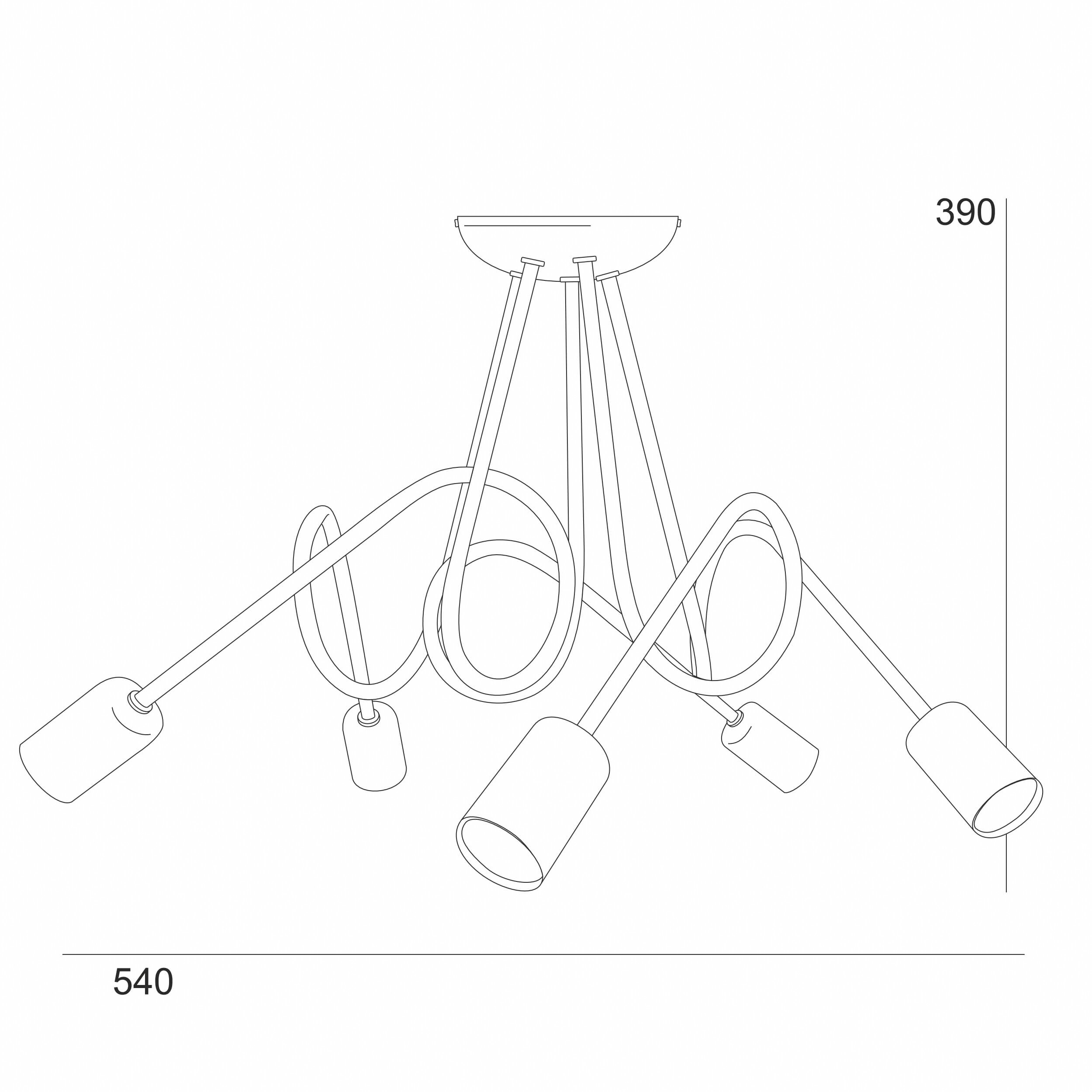 Lamkur Kronleuchter weiß Stahl B/H/L: ca. 39x54x54 cm E27 5 Brennstellen
