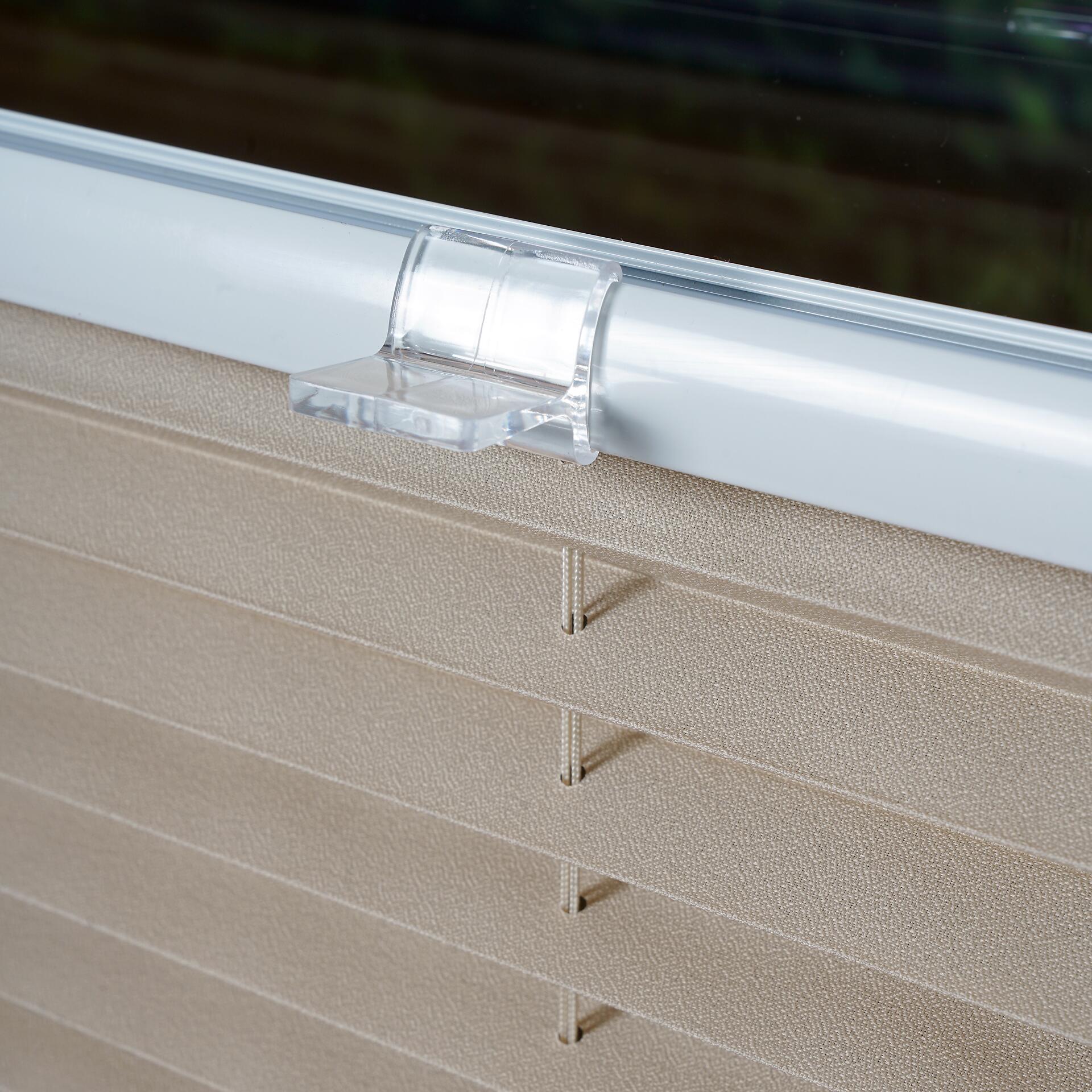 Hochwertiges Klemmplissee sand B/L: ca. 60x130 cm