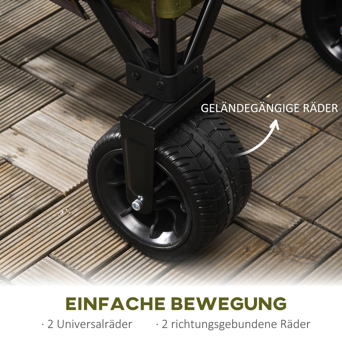 Outsunny Bollerwagen grün B/H/L: ca. 48x100,5x100 cm