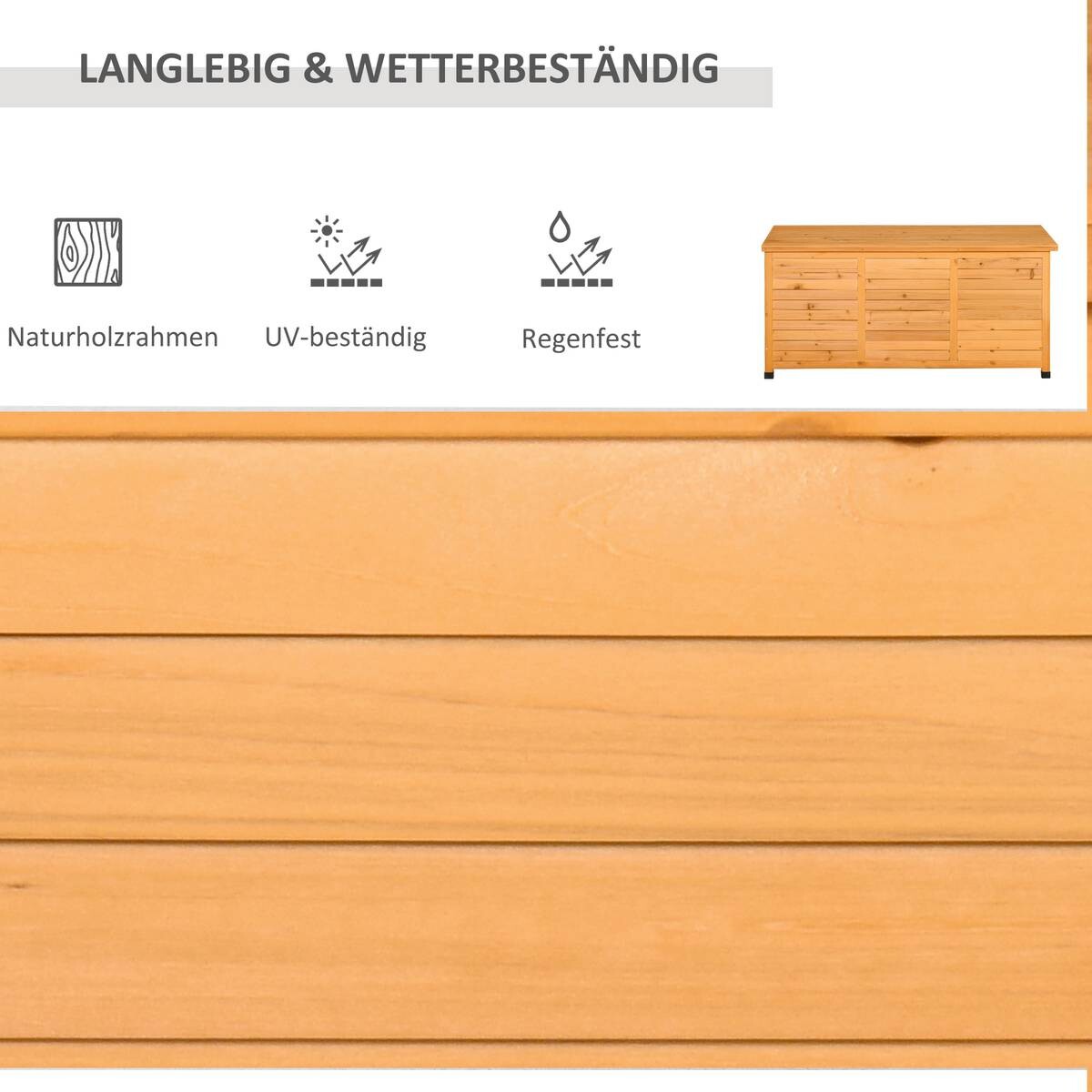 Outsunny Gartenschrank natur Holz B/H/L: ca. 56x60x127 cm