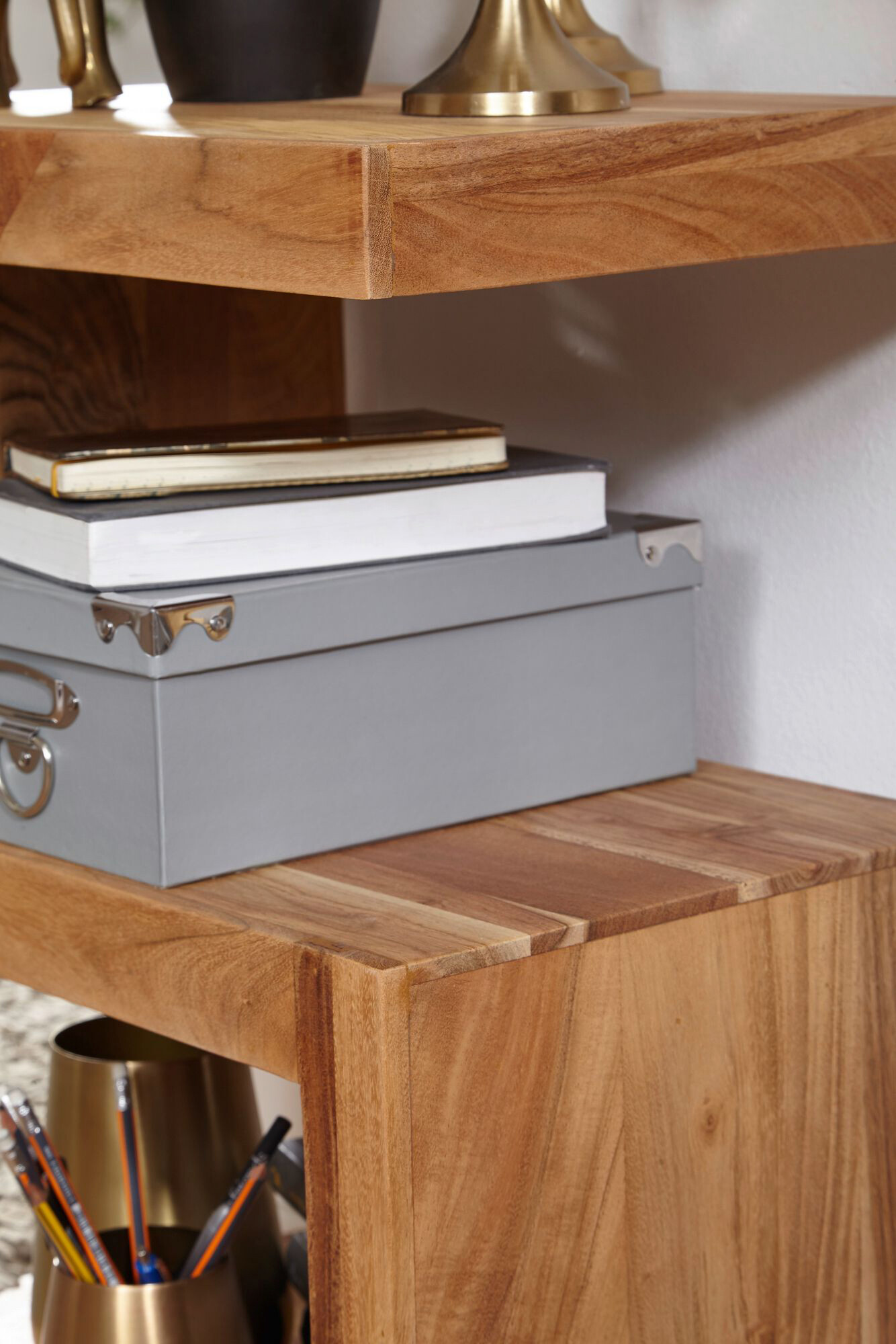 Beistelltisch natur Akazie B/H/T: ca. 44x60x30 cm