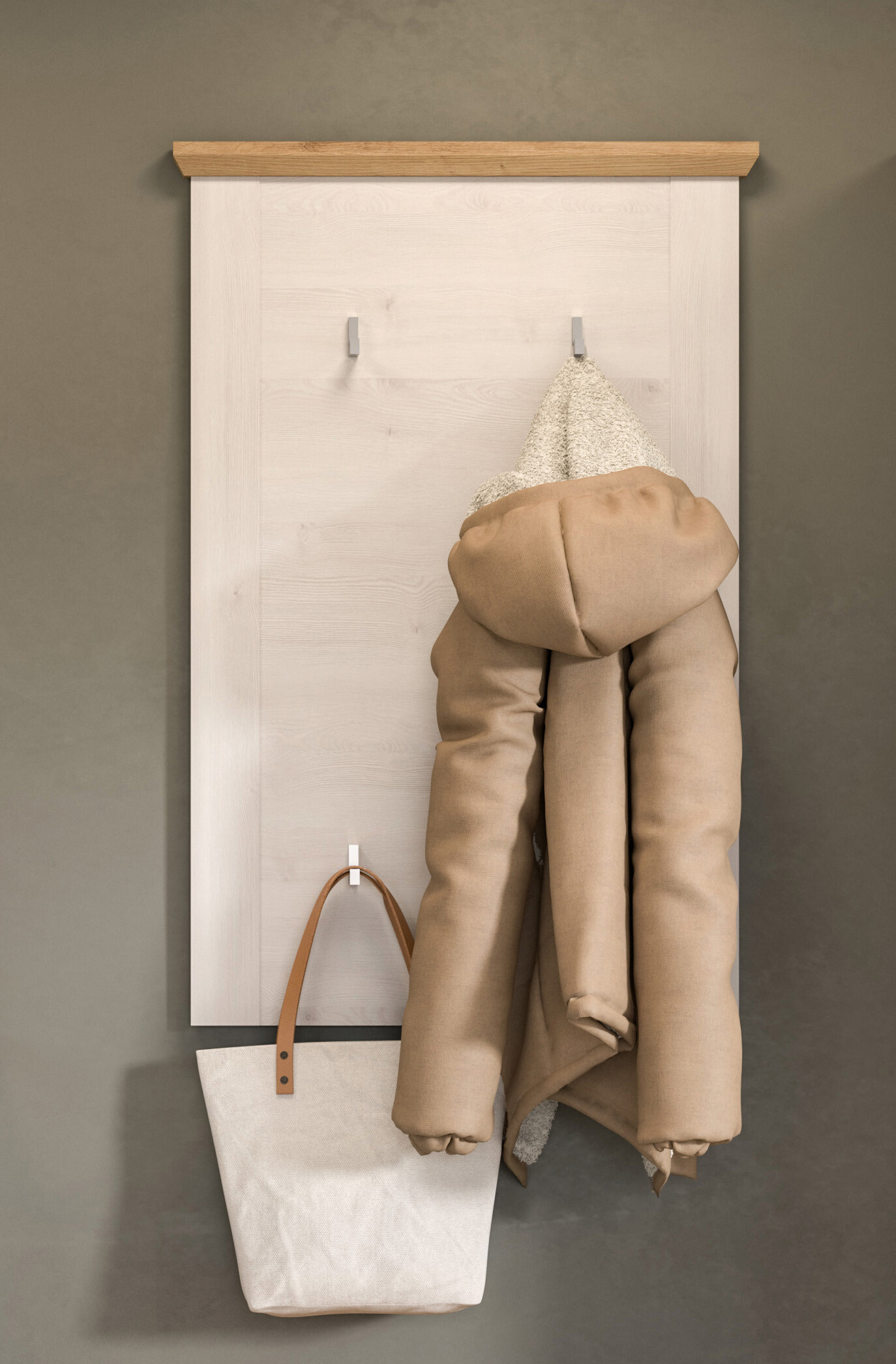 Garderobenpaneel Verona Sibiu Lärche Nachbildung Eiche Artisan Nachbildung B/H/T: ca. 68x103x4 cm