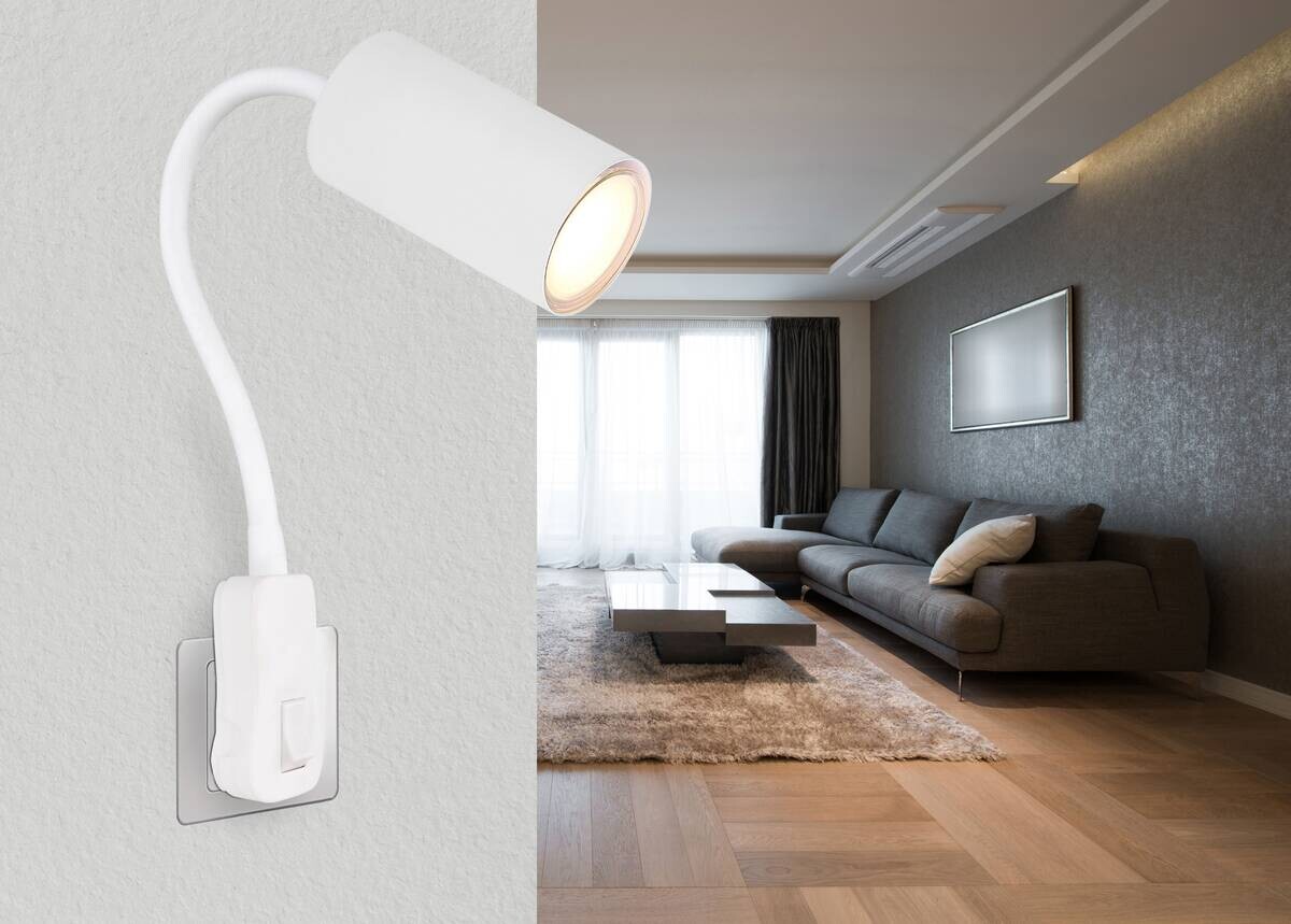 GLOBO Wandleuchte weiß Kunststoff B/H: ca. 5,5x43 cm GU10 1 Brennstellen