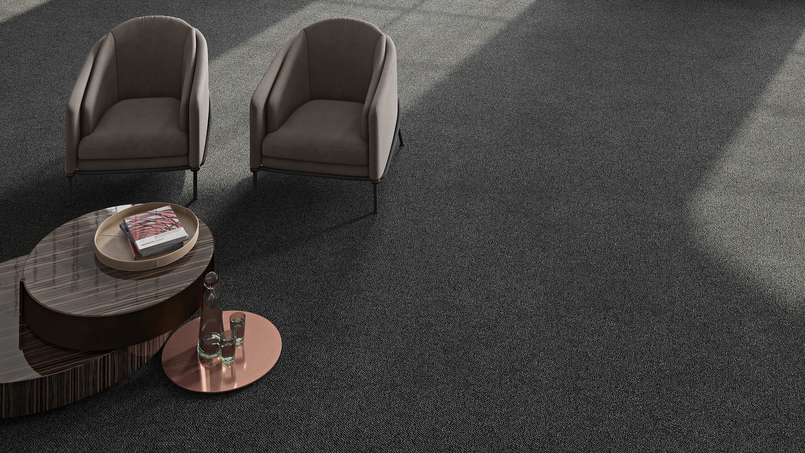 Teppichfliese Sierra schwarz B/L: ca. 50x50 cm pro Stück