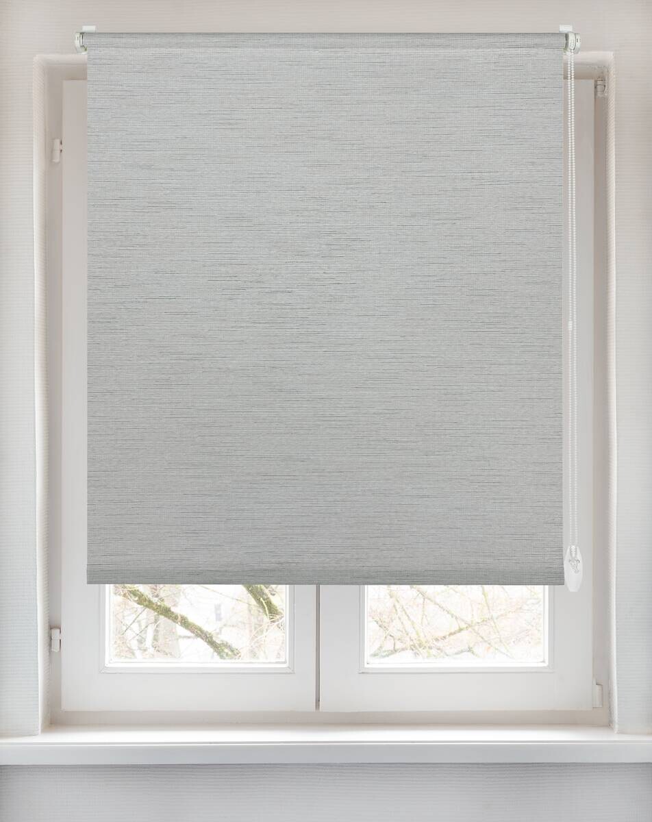 Boviva Klebe-/Klemmrollo Lino Silbergrau B/L: ca. 45x150 cm