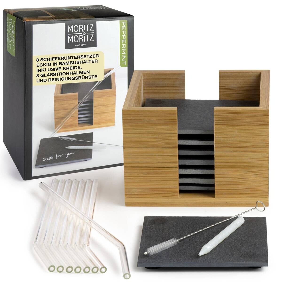 Moritz & Moritz Untersetzerset multicolor Schiefer