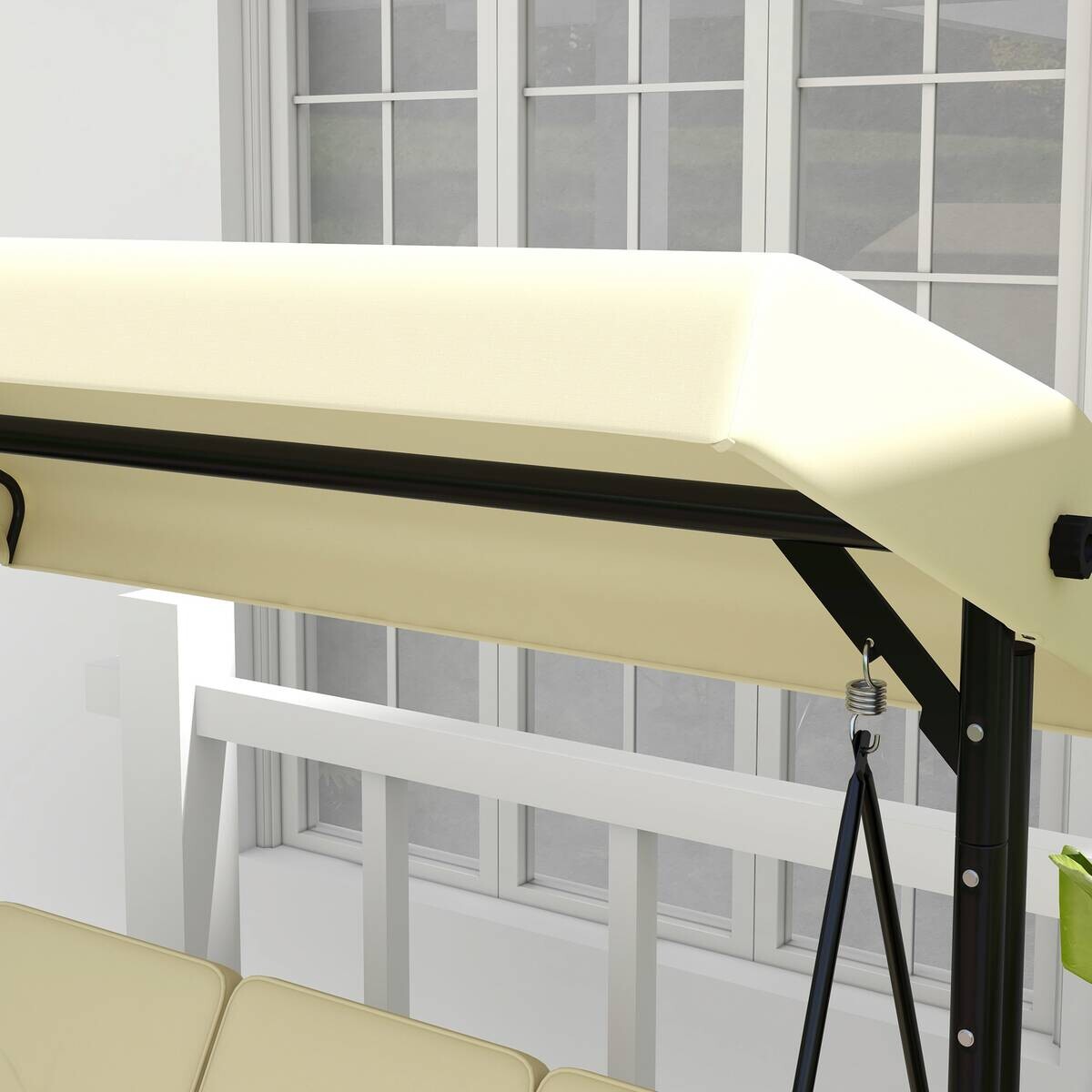 Outsunny Hollywoodschaukel beige Stahl B/H/L: ca. 117x175x195 cm