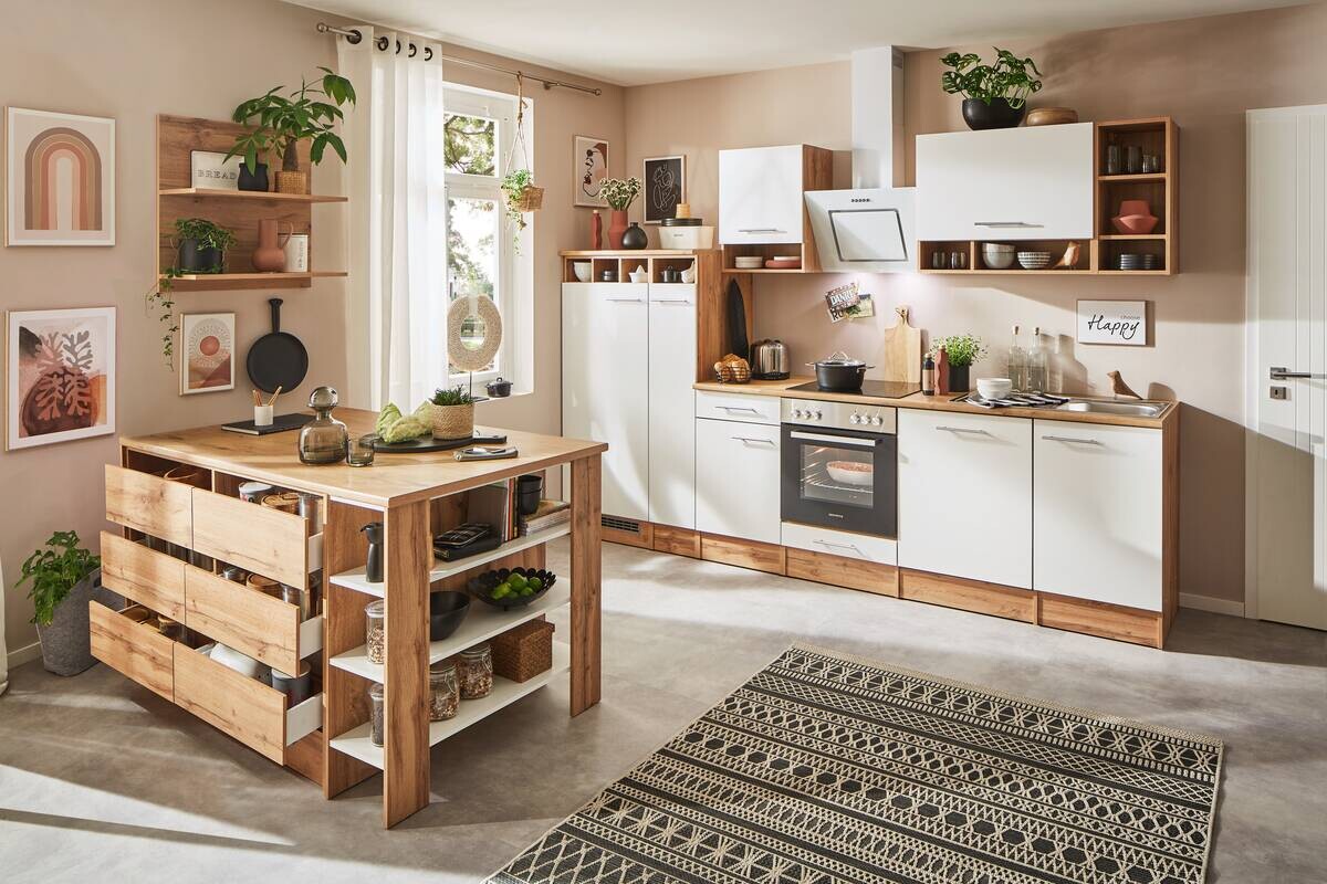 Respekta Winkelküche Hilde weiß matt B/H/T: ca. 310x205x60 cm