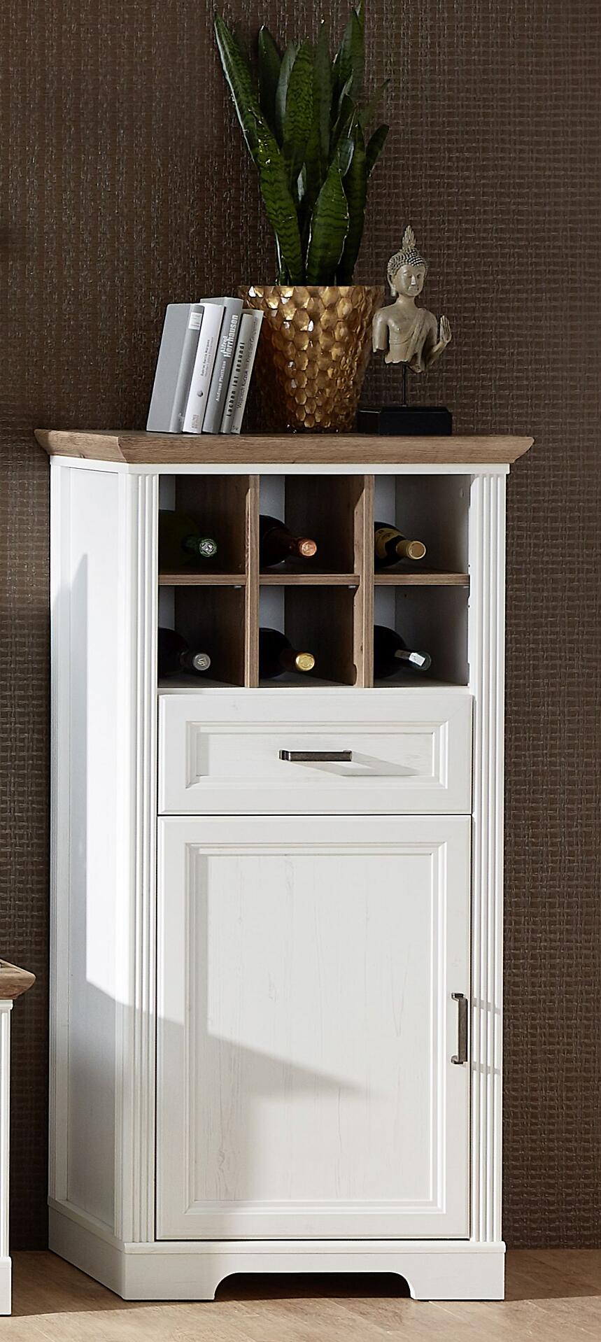 Stauraumelement Jasmin Eiche Artisan Nachbildung weiß Pinie Nachbildung B/H/T: ca. 66x136x42 cm