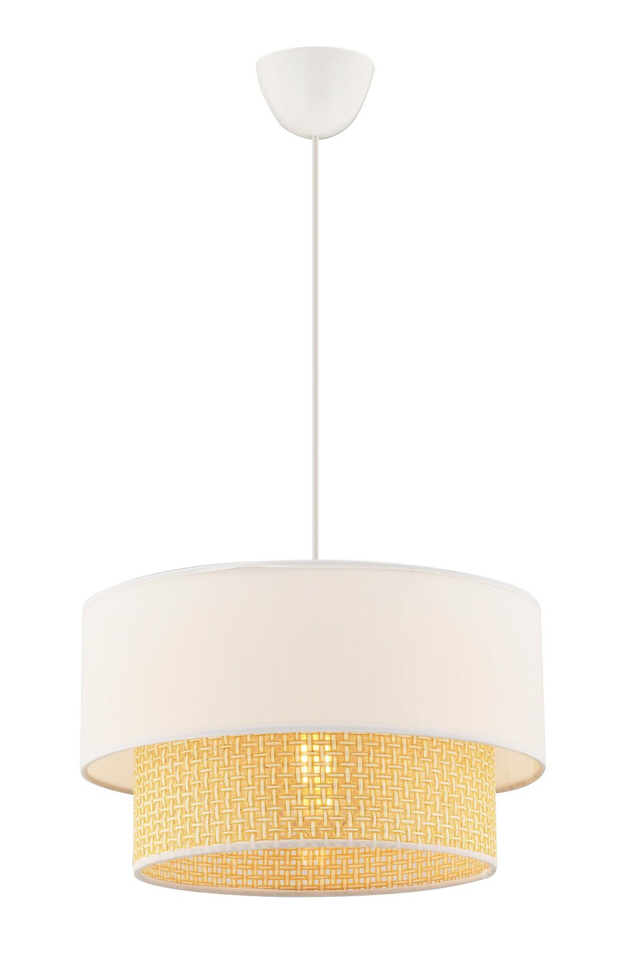 Opviq Pendelleuchte Echo Hazeran kamel weiß Baumwolle B/H/T/L/D: ca. 30x65x30x30x30 cm E27 1 Brennstellen