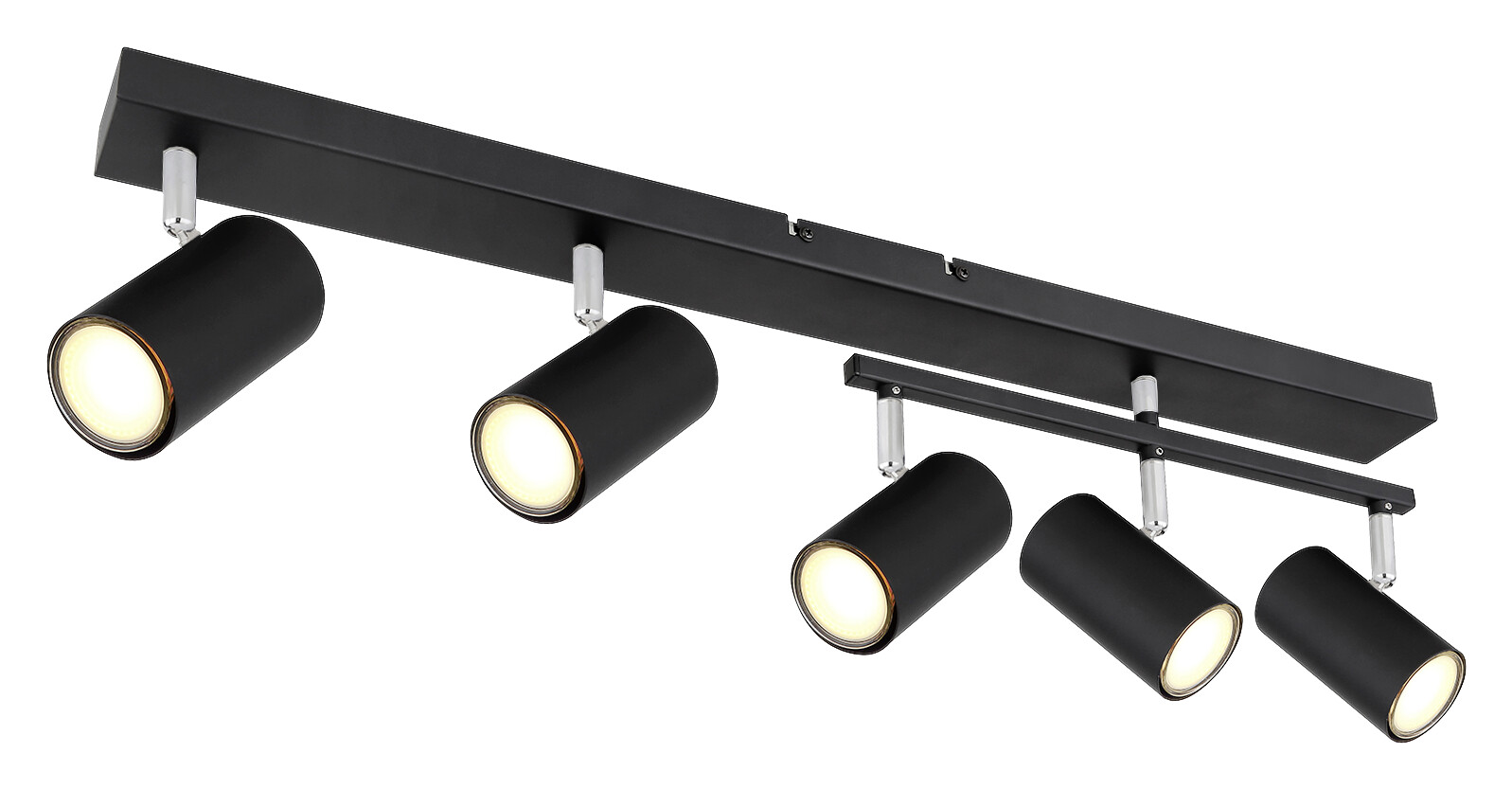 GLOBO Strahler 57911-5B Robby schwarz Metall B/H/L: ca. 35x17x70 cm GU10 5 Brennstellen