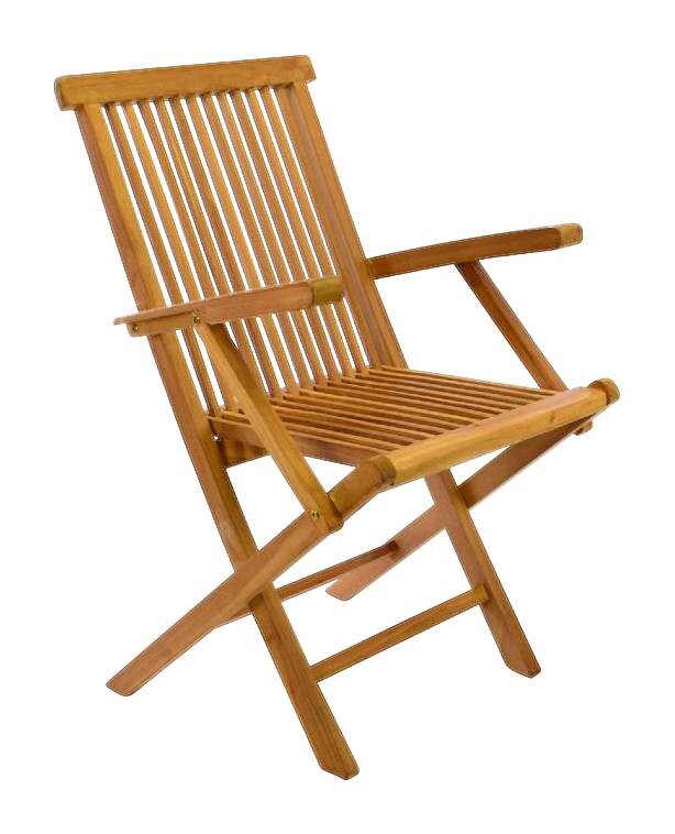 VCM Gartenstuhl braun Teakholz B/H/T: ca. 57x89x62 cm