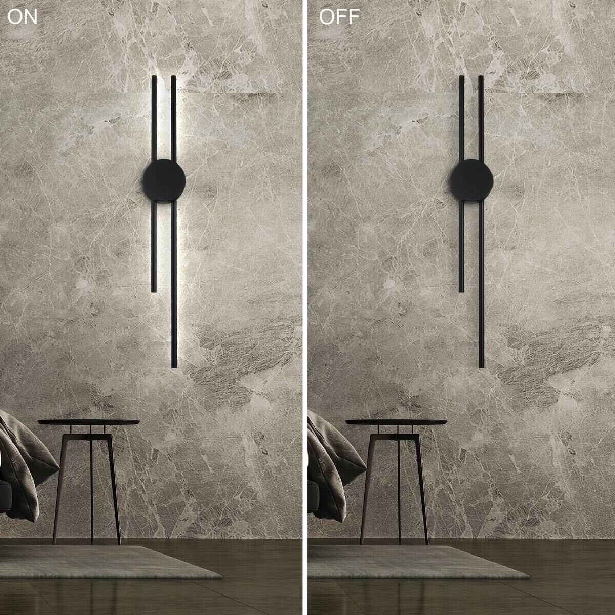 Lamkur LED-Wandleuchte LANA 47461 schwarz Metall H/L: ca. 80x12 cm 1 Brennstellen