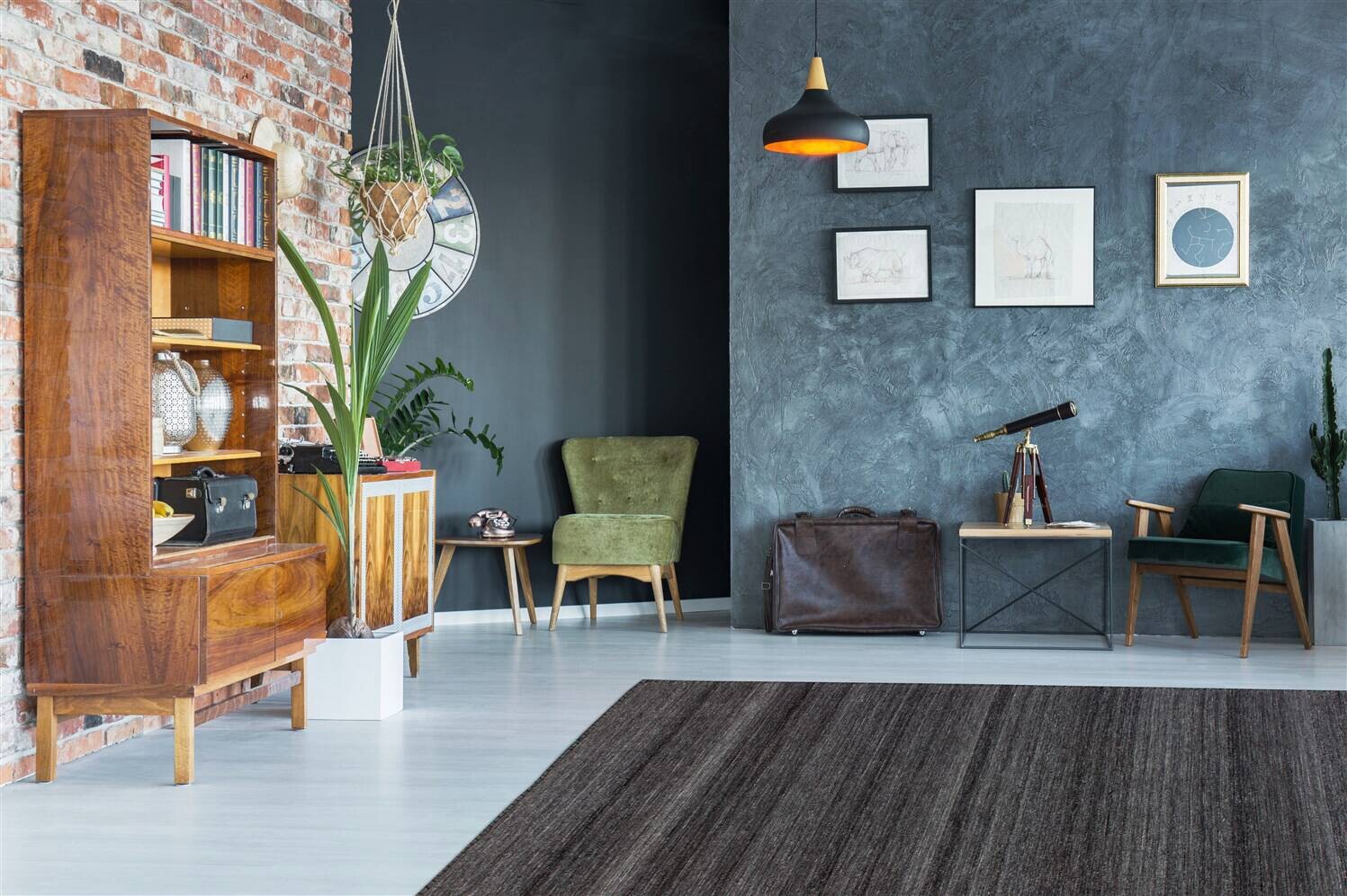 Kayoom Flachflorteppich Phoenix 210 anthrazit B/H/L: ca. 200x0,6x290 cm